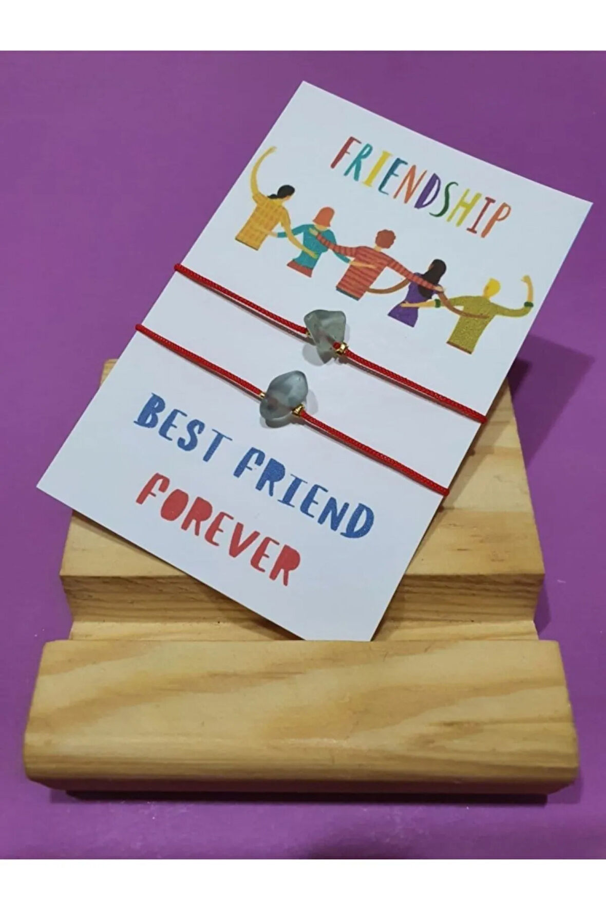 Sertifikalı Dostluk Akuamarin Doğal Taşlı Ip Bileklik