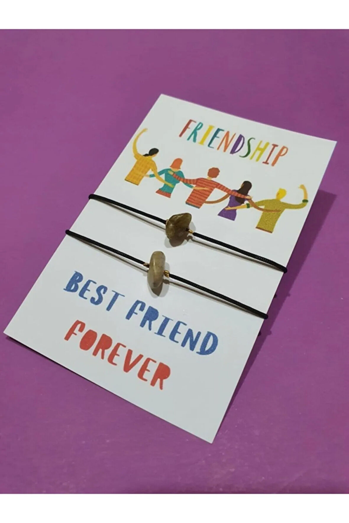 Sertifikalı Dostluk Labradorit Doğal Taşlı Ip Bileklik