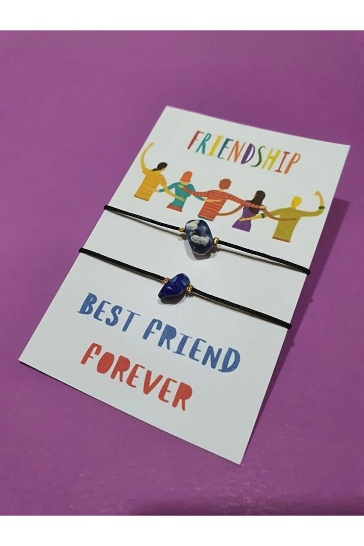 Sertifikalı Dostluk Sodalit Doğal Taşlı Ip Bileklik