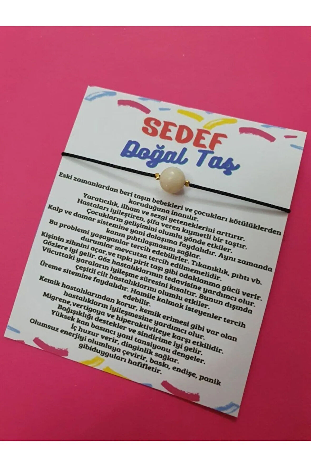 Sertifikalı Doğal Sedef Bileklik Orijinal Doğal Taş