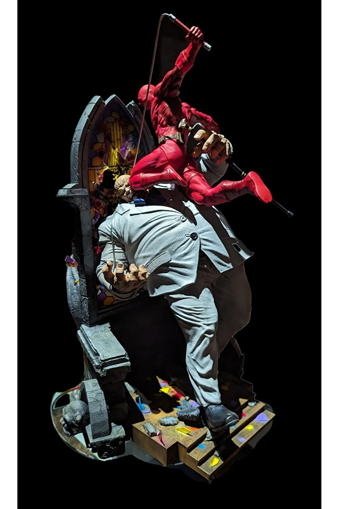 Daredevil vs Kingpin Figür Kingpin ve Daredevil Savaşı Obje 25CM Büyük Boy