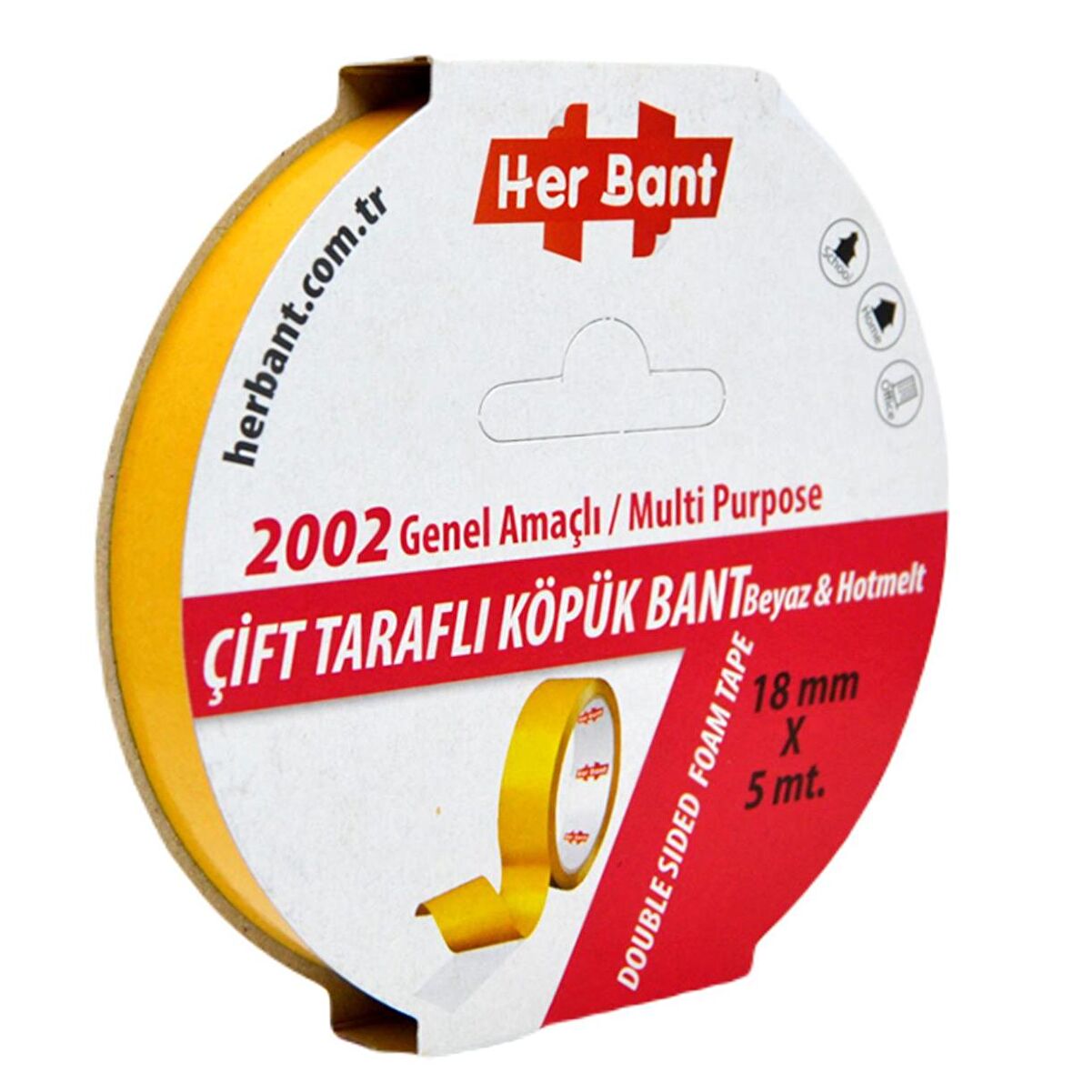 Gen-Of Çift Taraflı Köpük Bant 18mmx5m 1 Adet