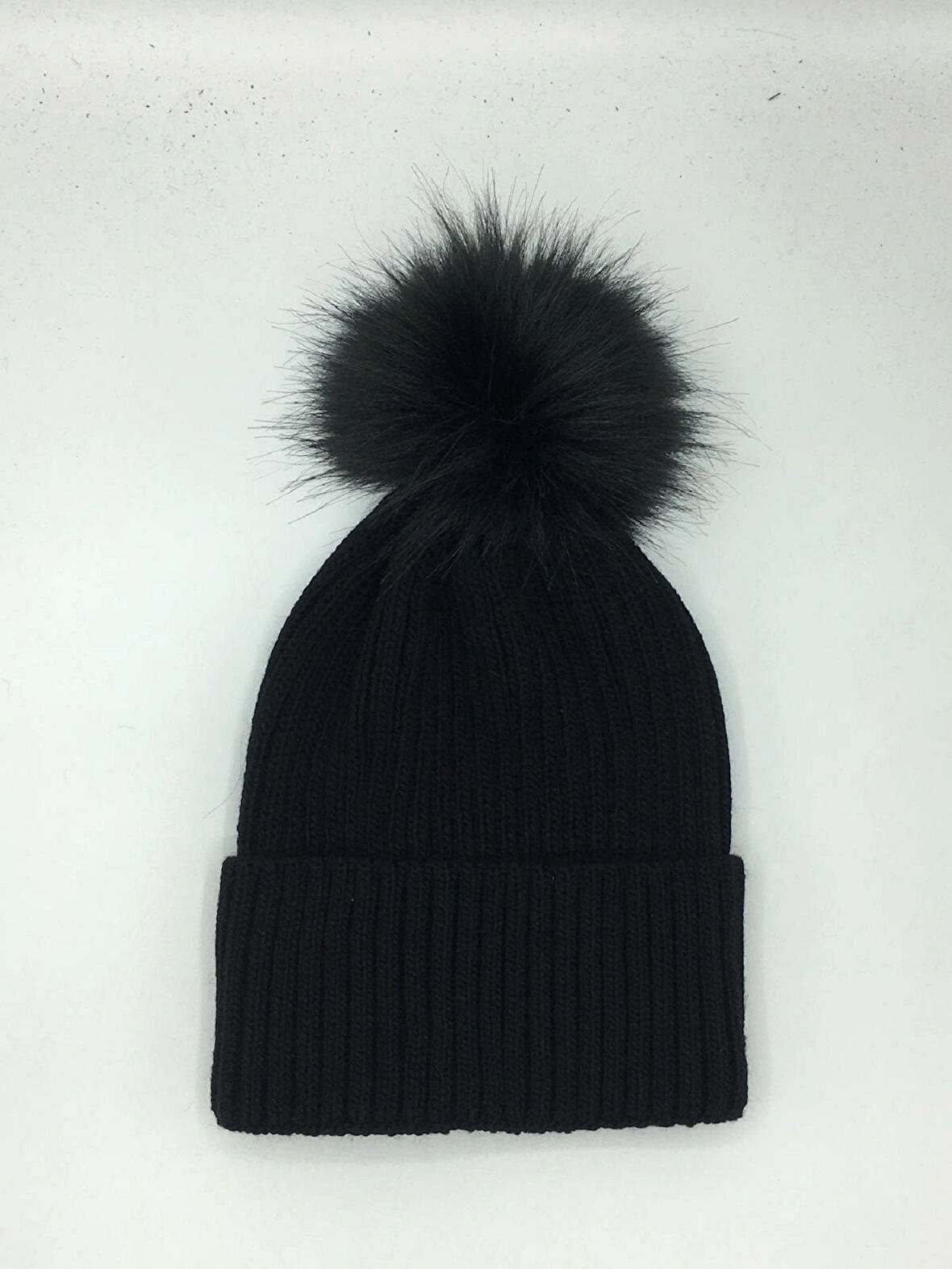 Lüks Suni Kürk Ponponlu Bere