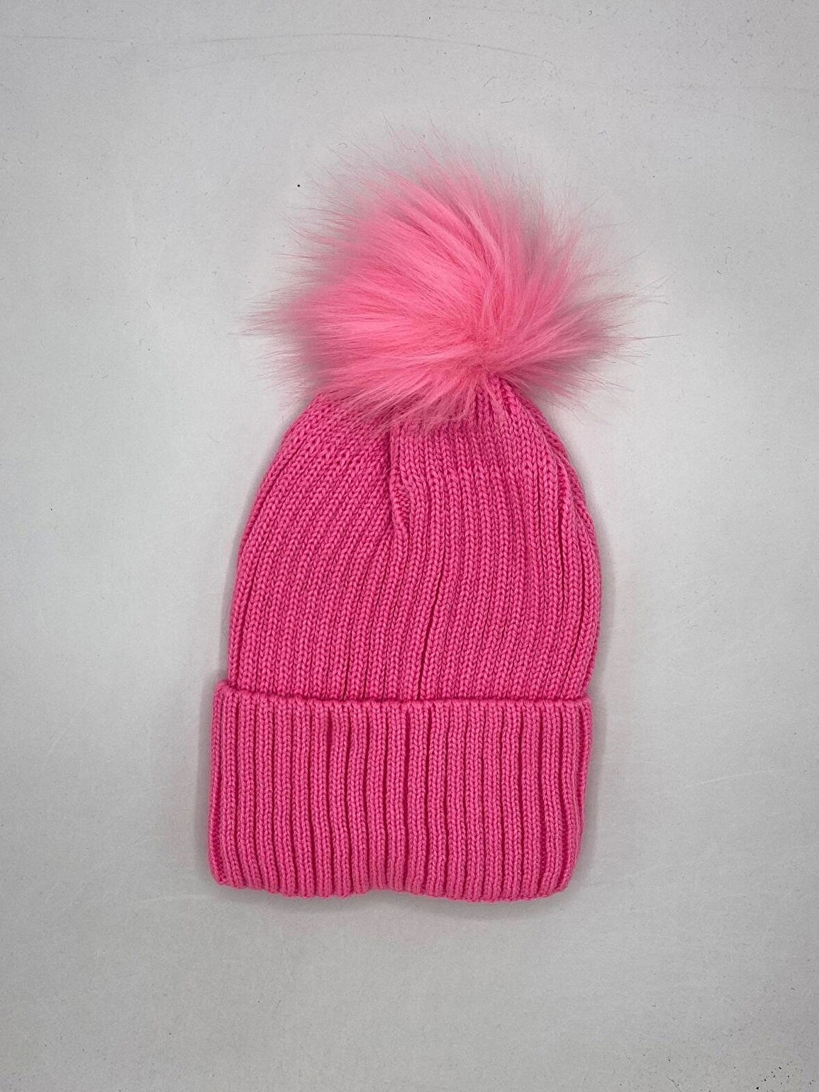 Lüks Suni Kürk Ponponlu Bere