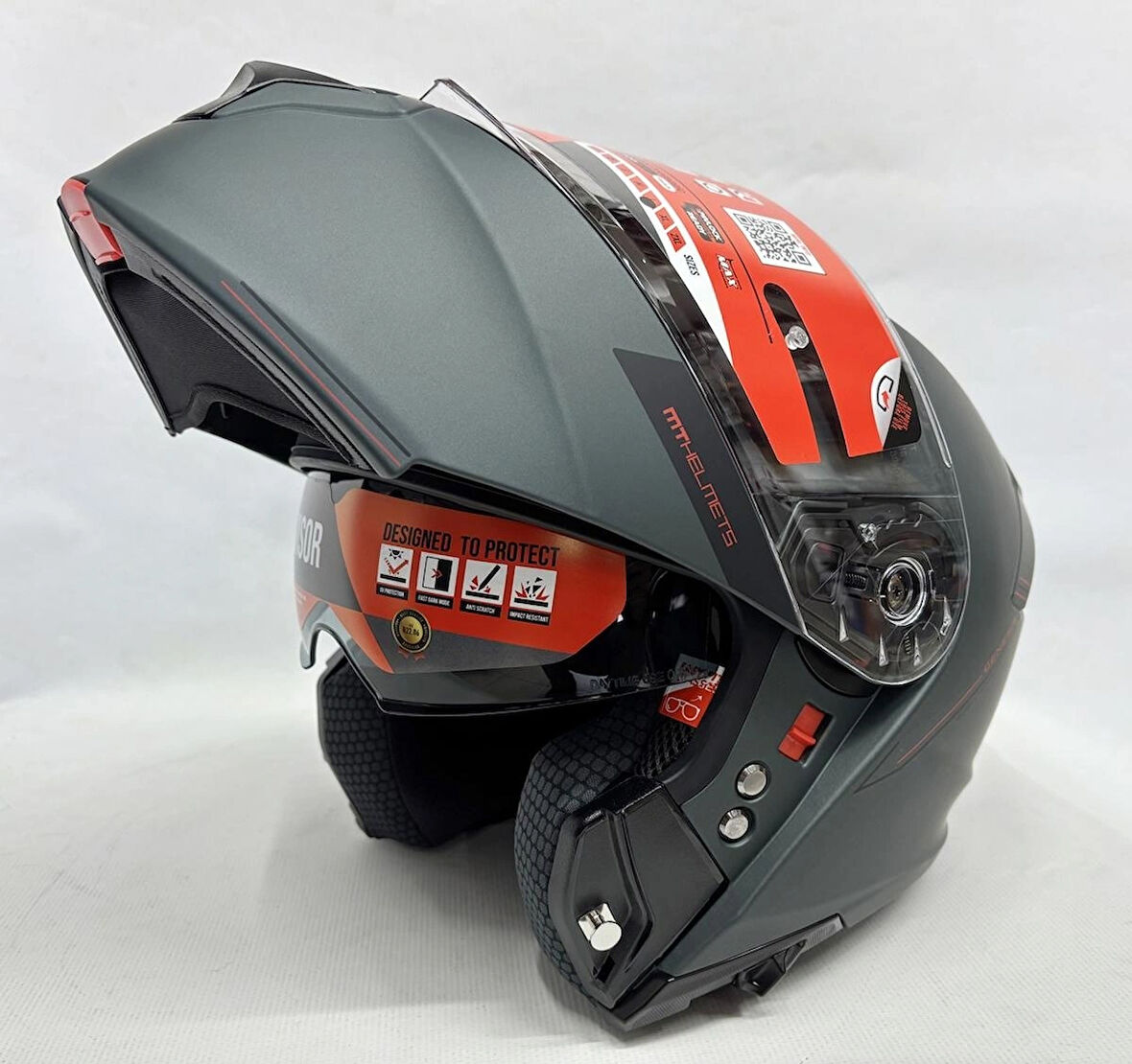 Mt Kask Mt Genesis Sv Çene Açılır Kask Mat Anthracite Grey
