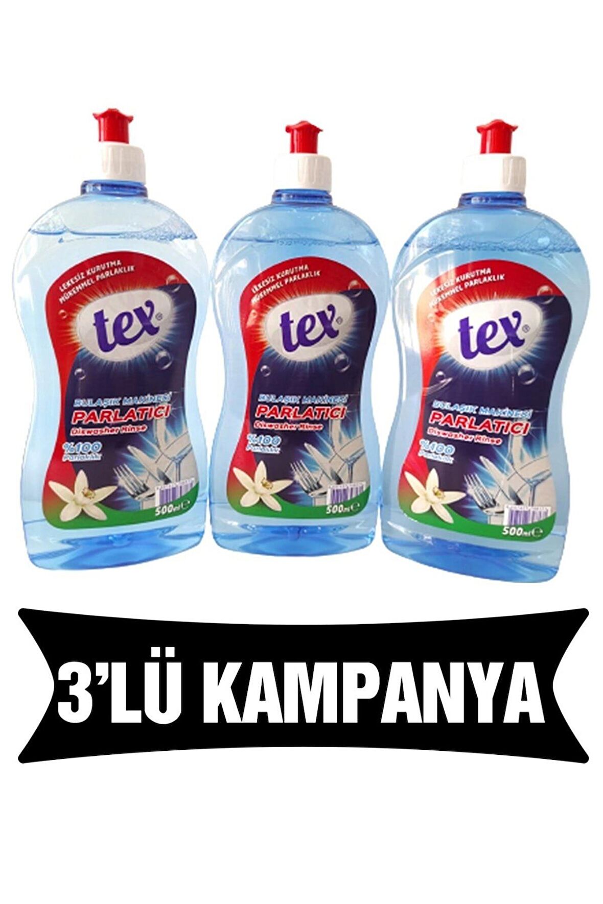 Tex Hindistan Cevizi - Limonlu Bulaşık Makinesi Parlatıcısı 3x500 ml 