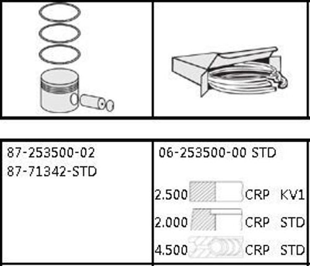 Goetze 06-253500-00 Motor Segmanı K3500 (100mm) (2.5 2 4.5) 0K4Y011SC0