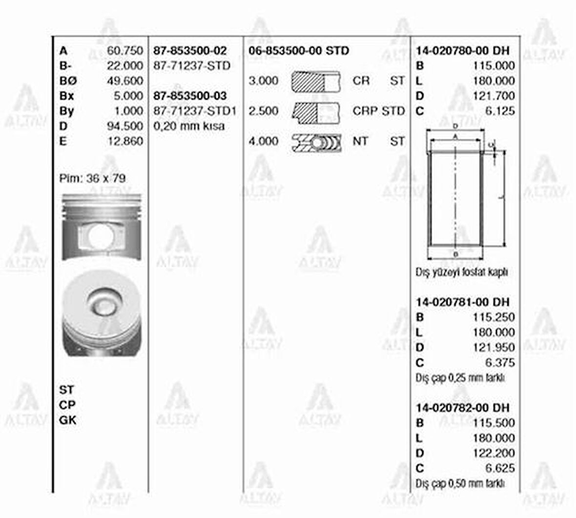 Goetze 06-853500-00 Segman NPR-66 112mm Std 685350000