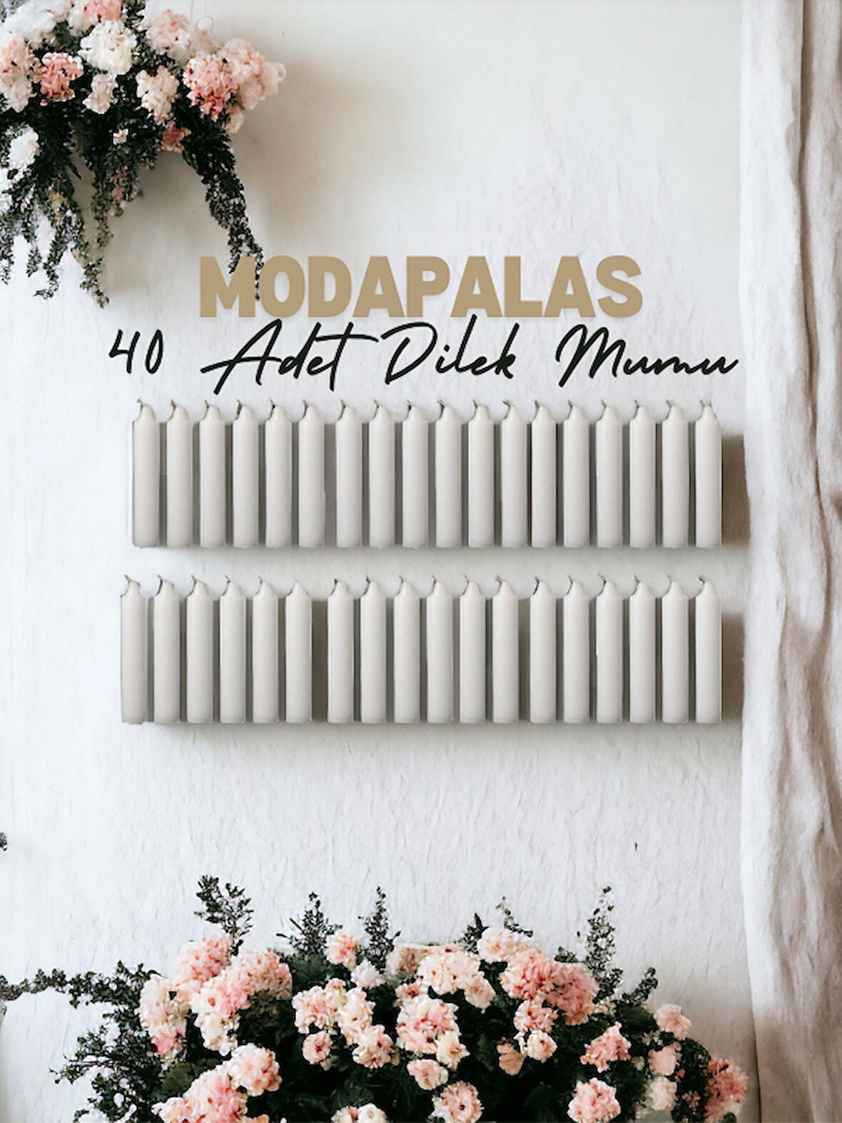 Ekonomik Bakkal Mumu Dilek Mumu Kına Mumu Nişan Mumu Hediyelik Mum 40 Adet (10CM)