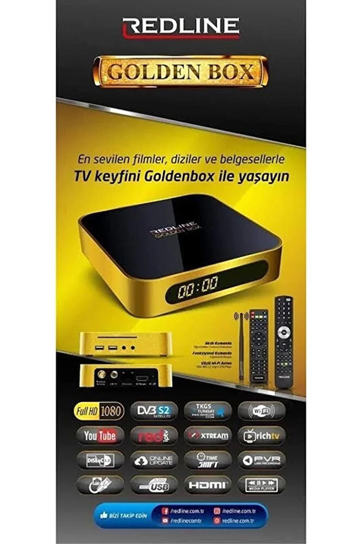 Goldenbox Plus Hd Uydu Alıcı 12 Ay Redip