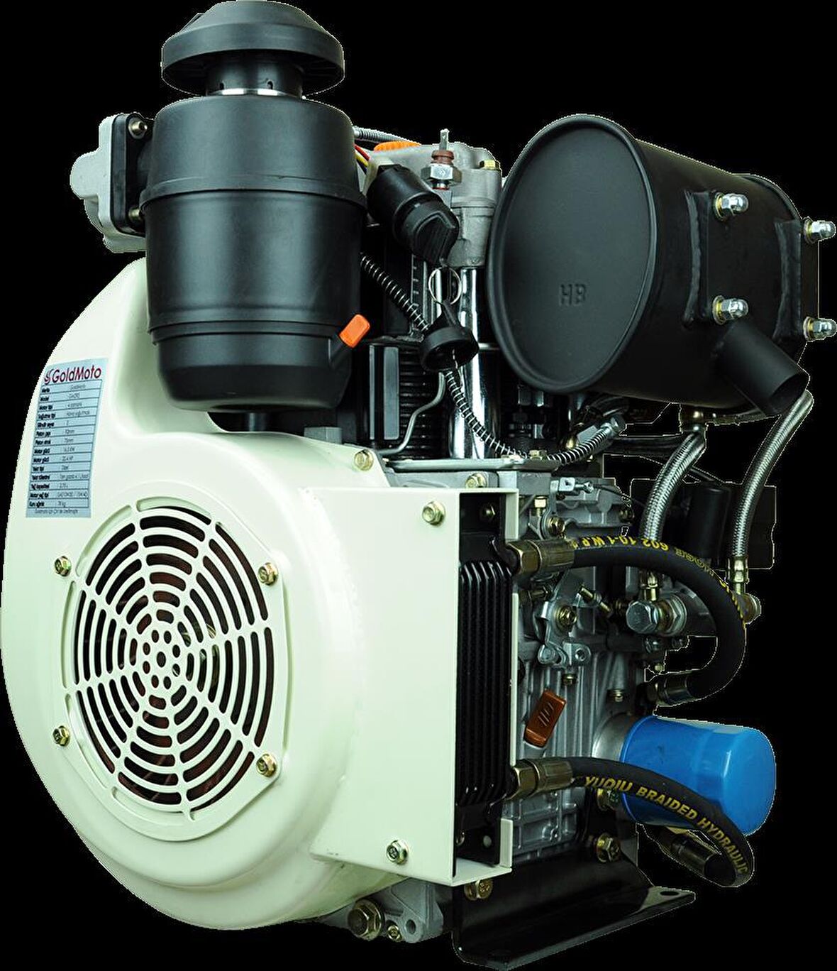 GoldMoto GM292F-G1 Dizel Motor 22.4 Hp Marşlı Konik Uzun Krank