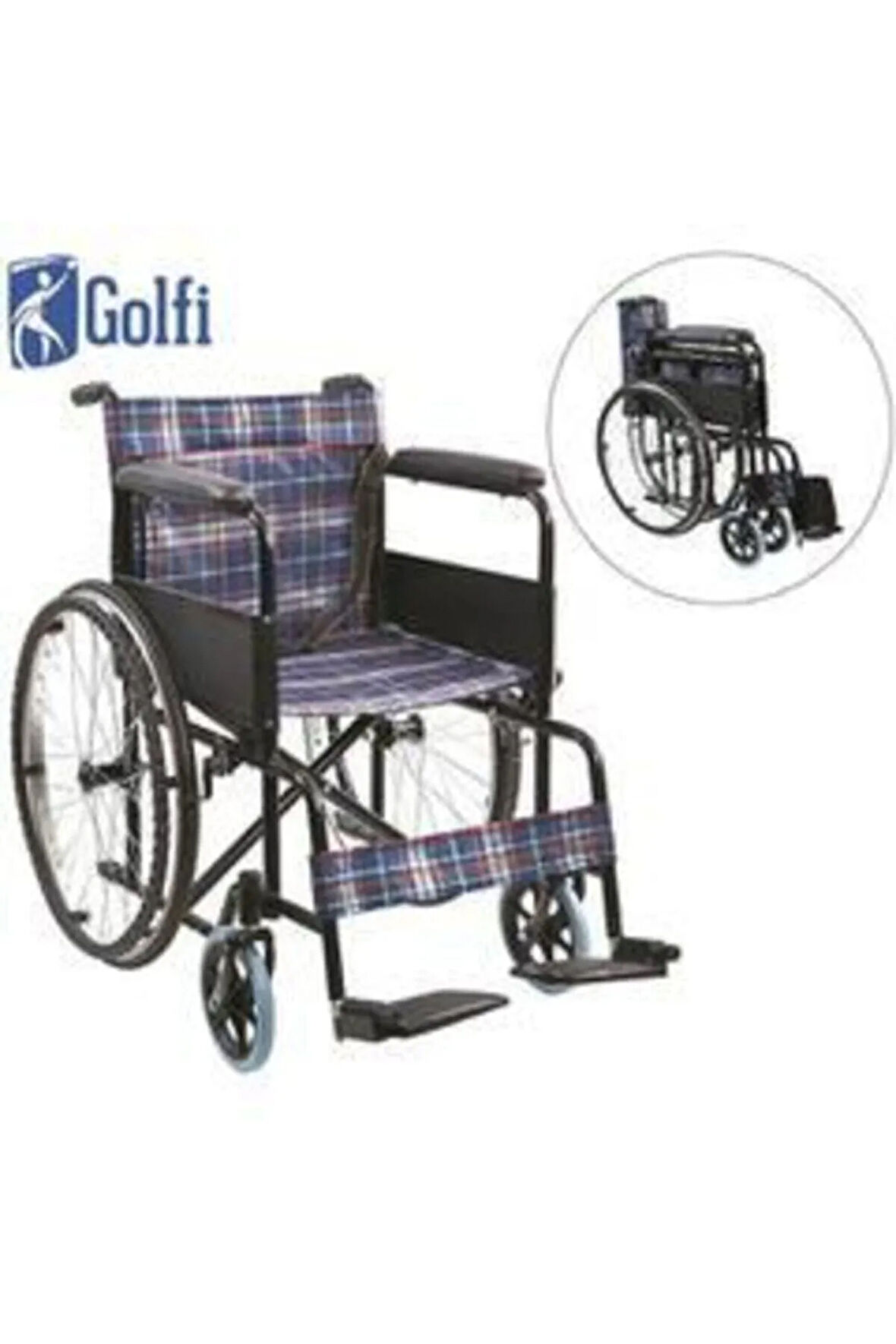 GOLFİ Basic Tekerlekli Sandalye Ekose