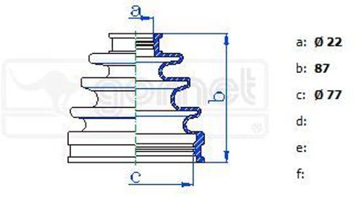 Gomet 333780 Aks Körüğü Corolla 92-97 Diş 4344717021