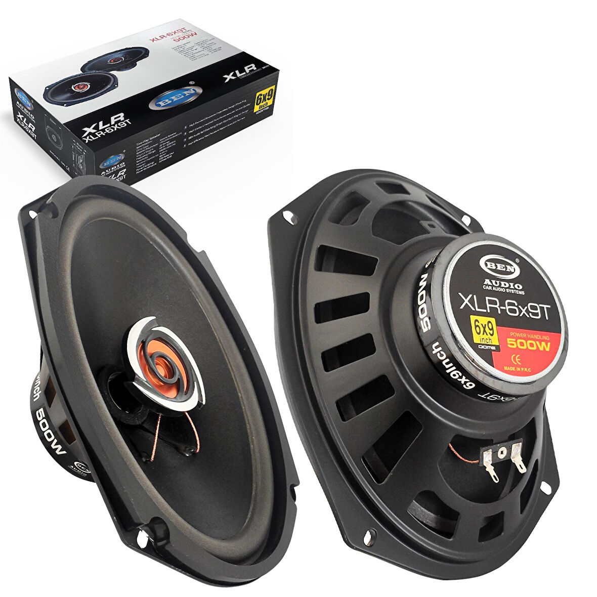 BEN AUDIO XLR-6X9T Oto Hoparlör Oval 6X9 İnç 500 Watt Tweeterli Kapaklı 2 Adet