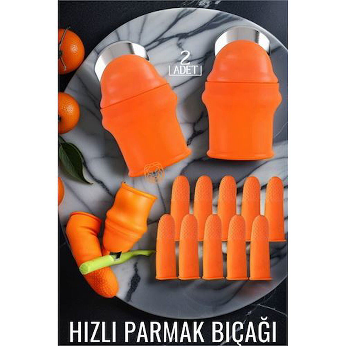 Hızlı Parmak Bıçağı Başparmak Sebze Kesici 2 li set