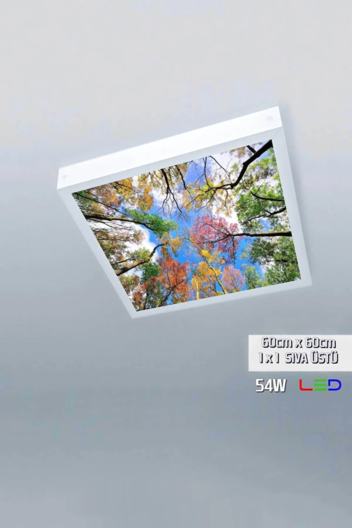 1x1-tekli-60x60-tavana Yapışık Led Panel-54w-sıva Üstü Led-kolay Montaj-sonbahar-- Led