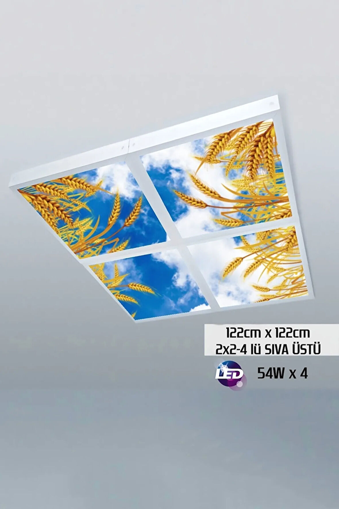 124cm X 124cm-dörtlü -sıva Üstü- 216watt-led Aydınlatma-tavana Yapışık Avize-yeni Ürün