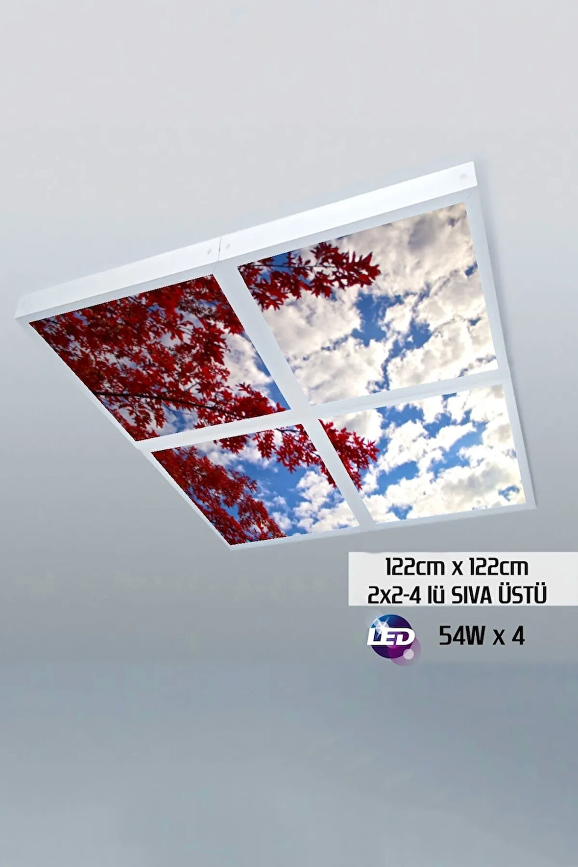 124cm X 124cm-dörtlü- Led-sıva Üstü-216w-işyeri Aydınlatma-led Dekorasyon-avize-hd-uv-