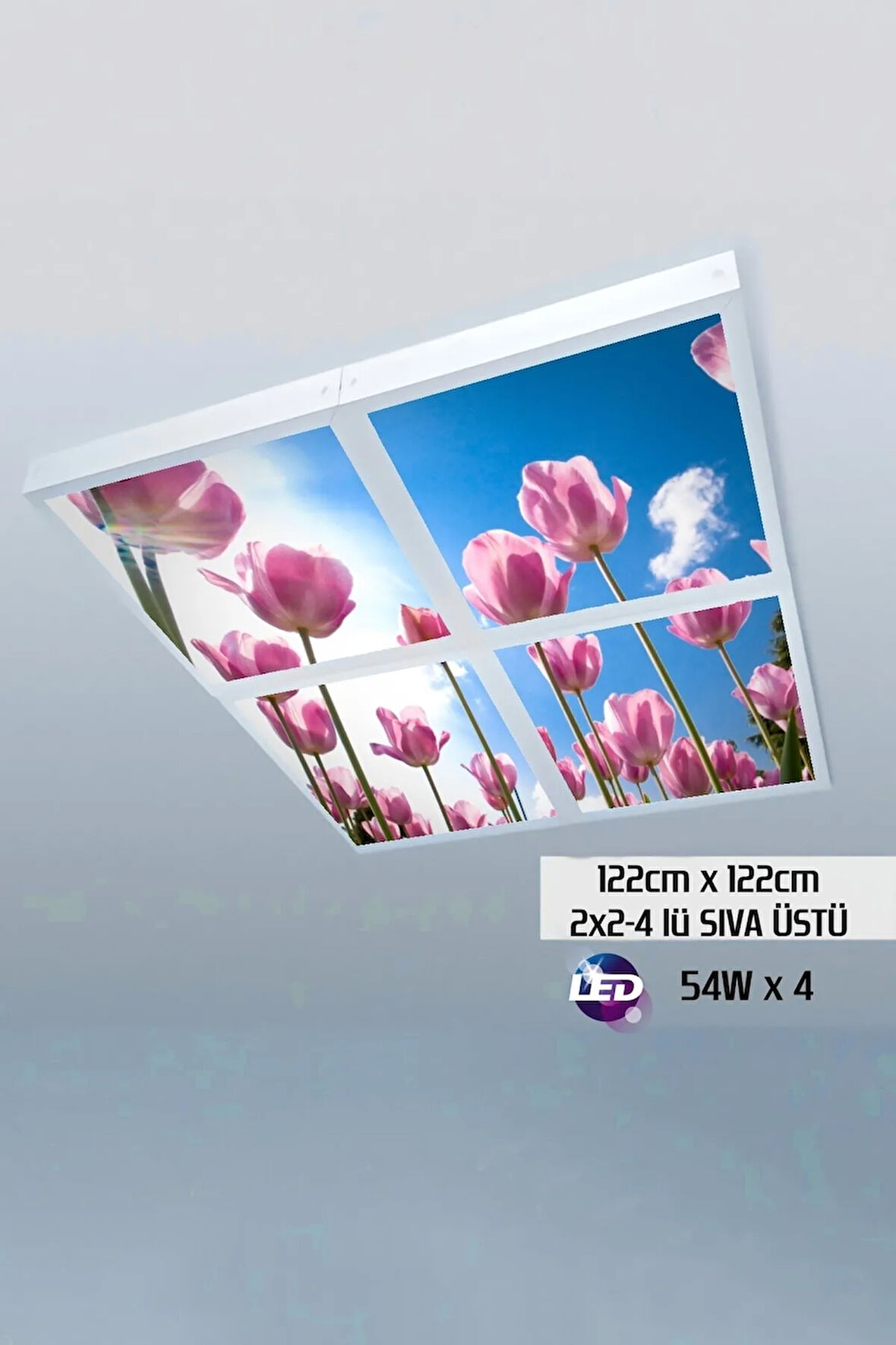 124cm X 124cm-dörtlü- Led-sıva Üstü-216w-otel-resepsiyon Led Aydınlatma-avize Modelleri