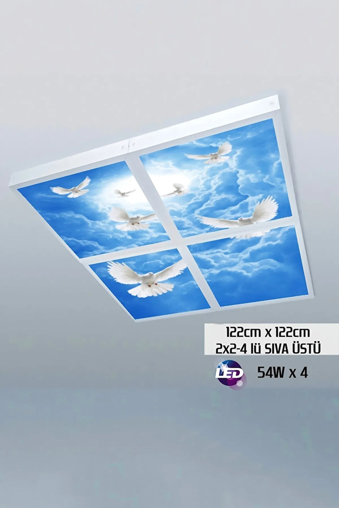 124cm X 124cm-dörtlü- Led-sıva Üstü-216w-avukatlık Bürosu Led Işıkları-avize Modelleri