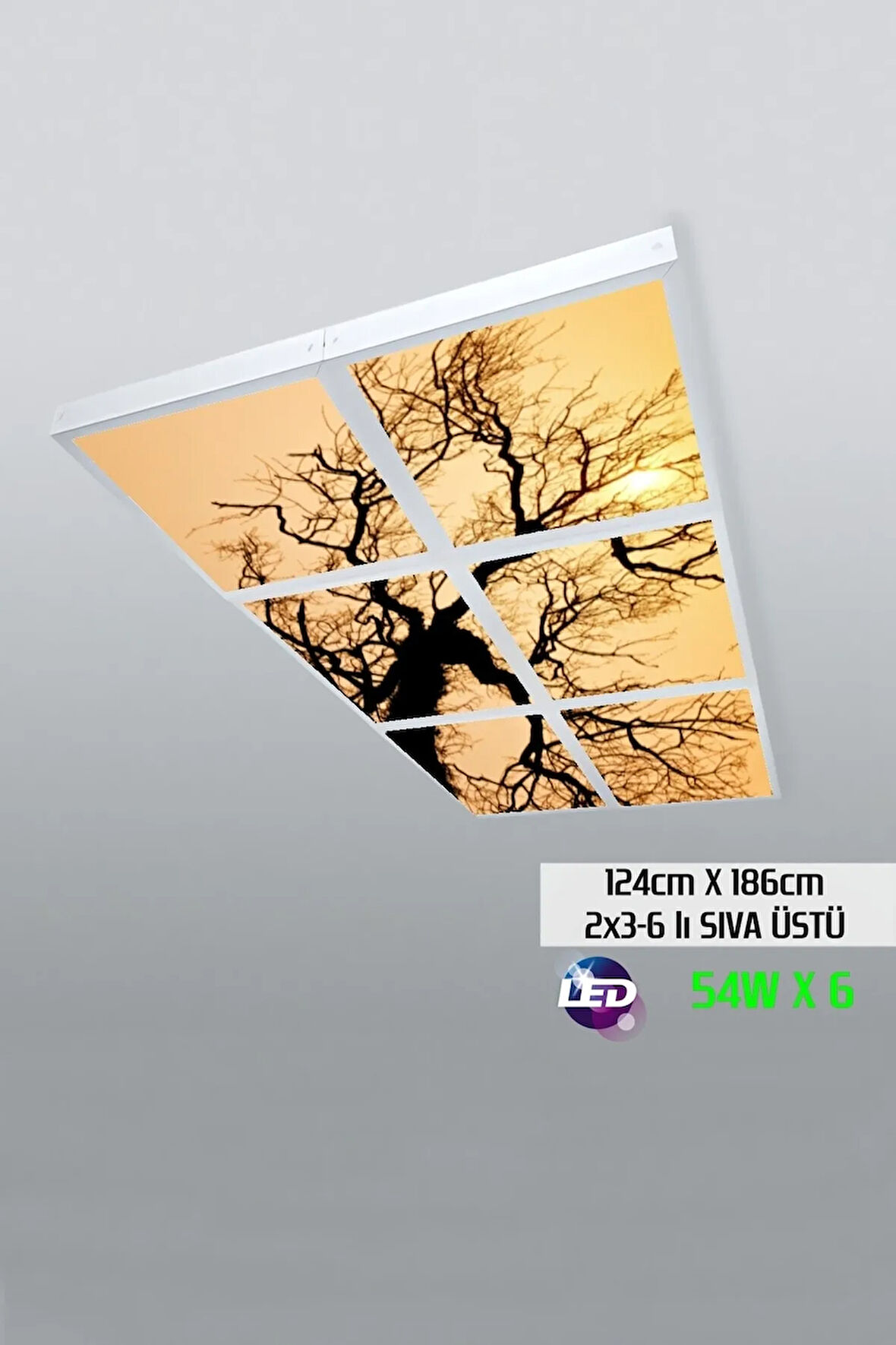 124cm X 186cm-altılı- Led-sıva Üstü-324 Watt-kasap Led Aydınlatma-avize Modelleri-led Işık