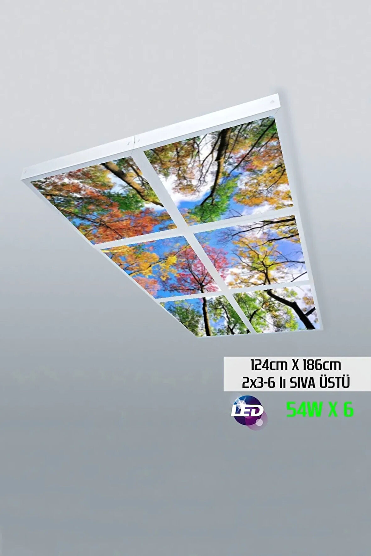 124cm X 186cm-altılı- Led-sıva Üstü-324 Watt-salon Led Aydınlatma-avize Modelleri-led Işık