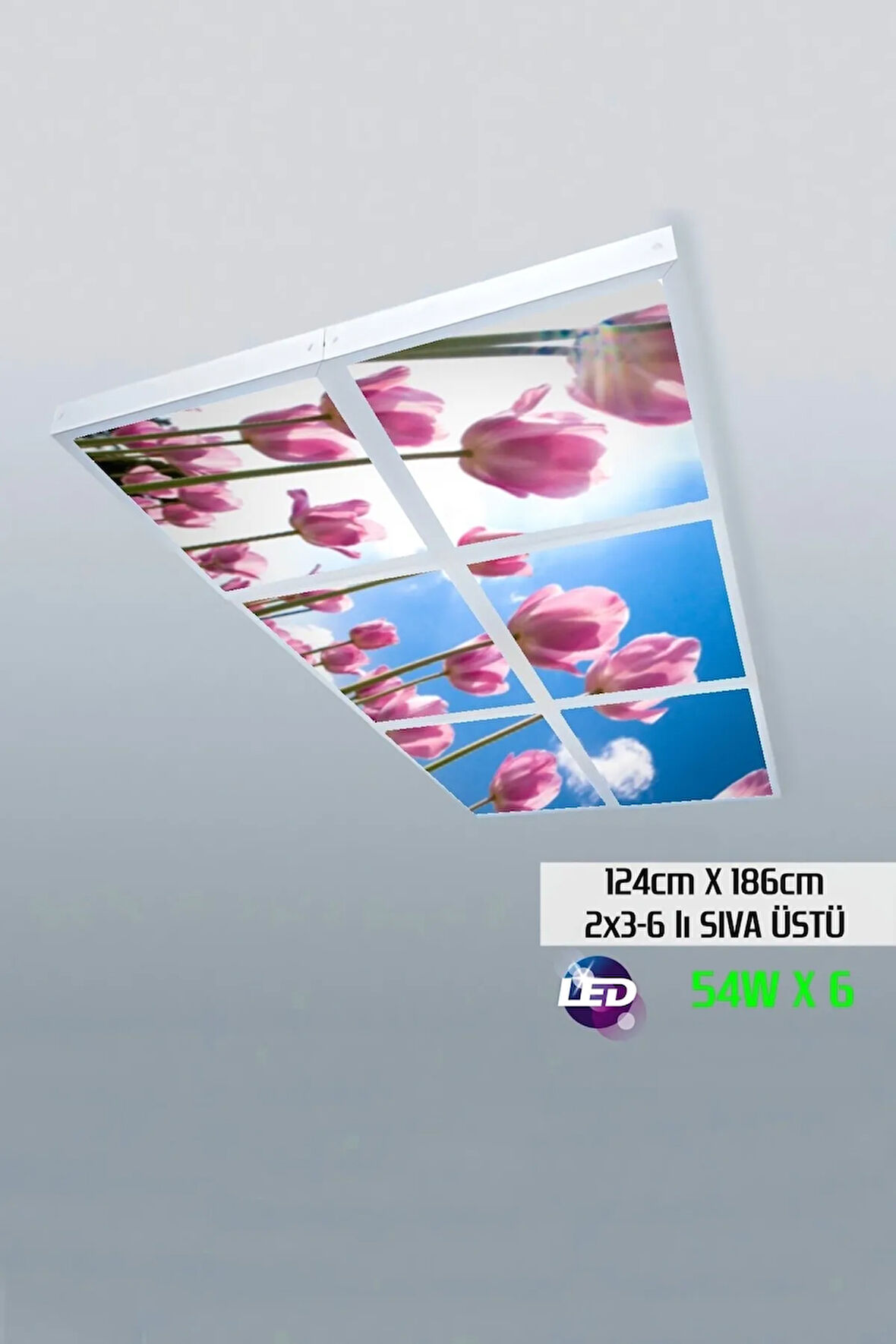 124cm X 186cm-altılı- Led-sıva Üstü-324 Watt-162 Watt-asma Tavan Led Aydınlatma-avize Modelleri
