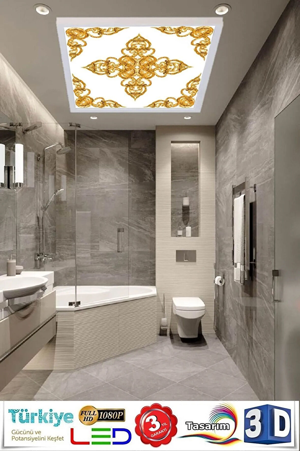 Banyo Lambası- 60w Banyo Aydınlatma Modelleri-trendyol Özel Ürün-60x60 Led Lamba