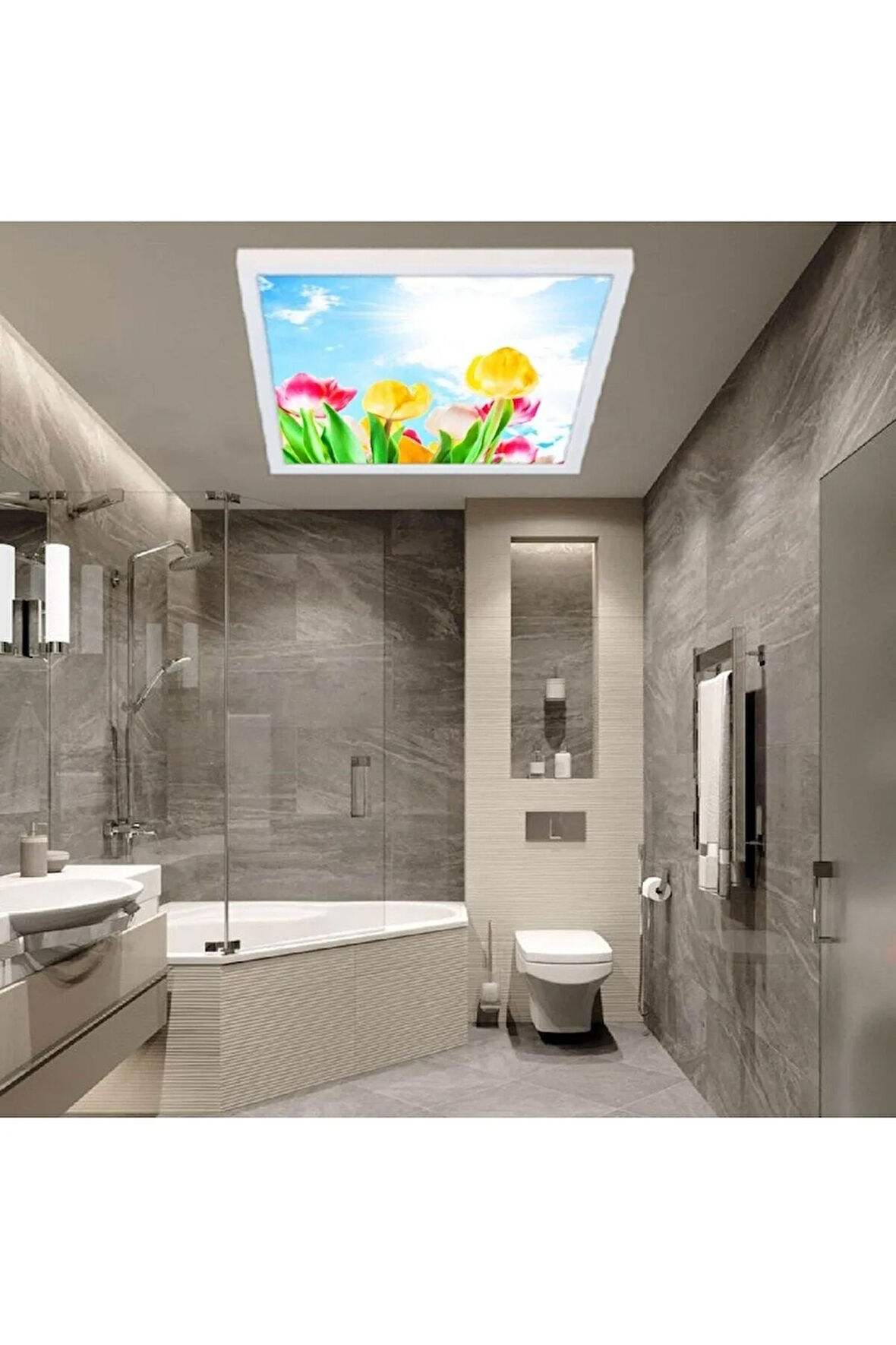 Banyo Avize- 60watt-60cmx60cm Led Yatak Odası Avize-renkli Laleler Tasarım Aydınlatma-tavana Model