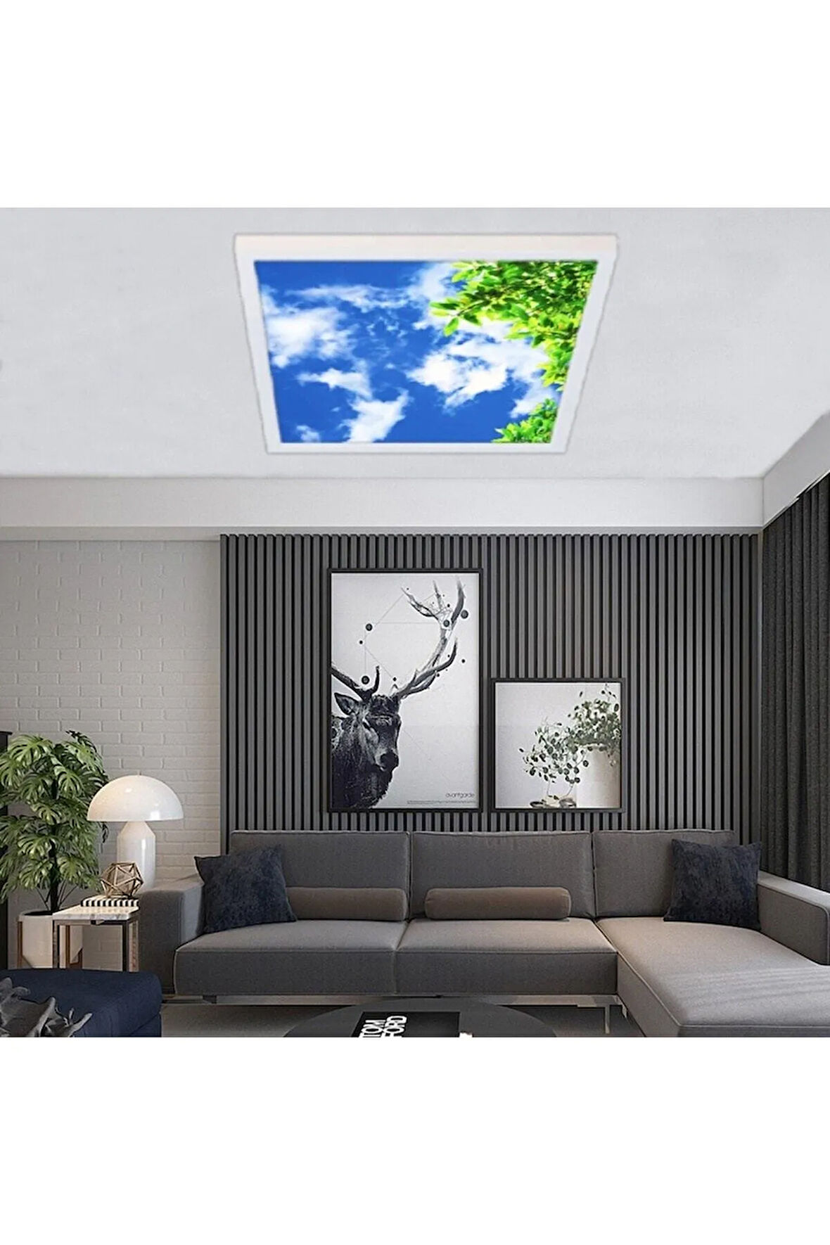 Hd Led Aydınlatma - 60watt - 60cm X 60cm - Ev Avize -tavana Yapışık Model- Kolay Montaj Avize