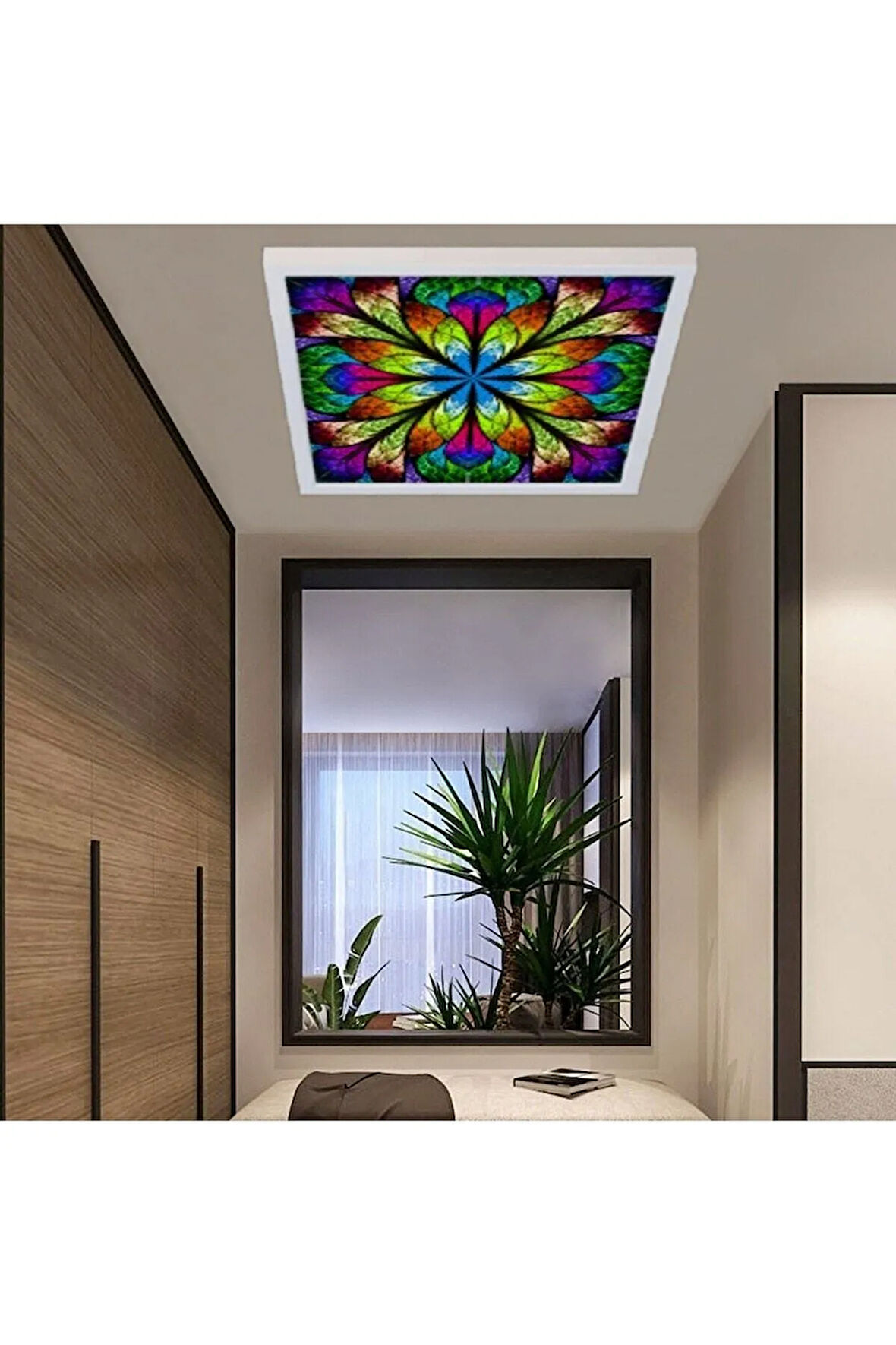 Koridor 60watt-60x60 -led Avize- Yeni Model Aydınlatma- Kare Tavana Yapışık-kolay Montaj Avize
