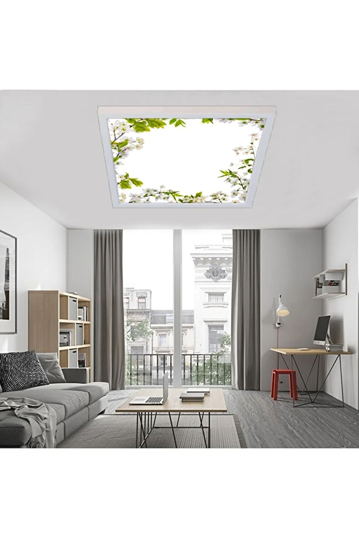 Baharlım Tavan Avize-60x60-led-54watt-tavana Yapışık Lamba-ev Aydınlatma-modern Salon Avizeleri- Uv