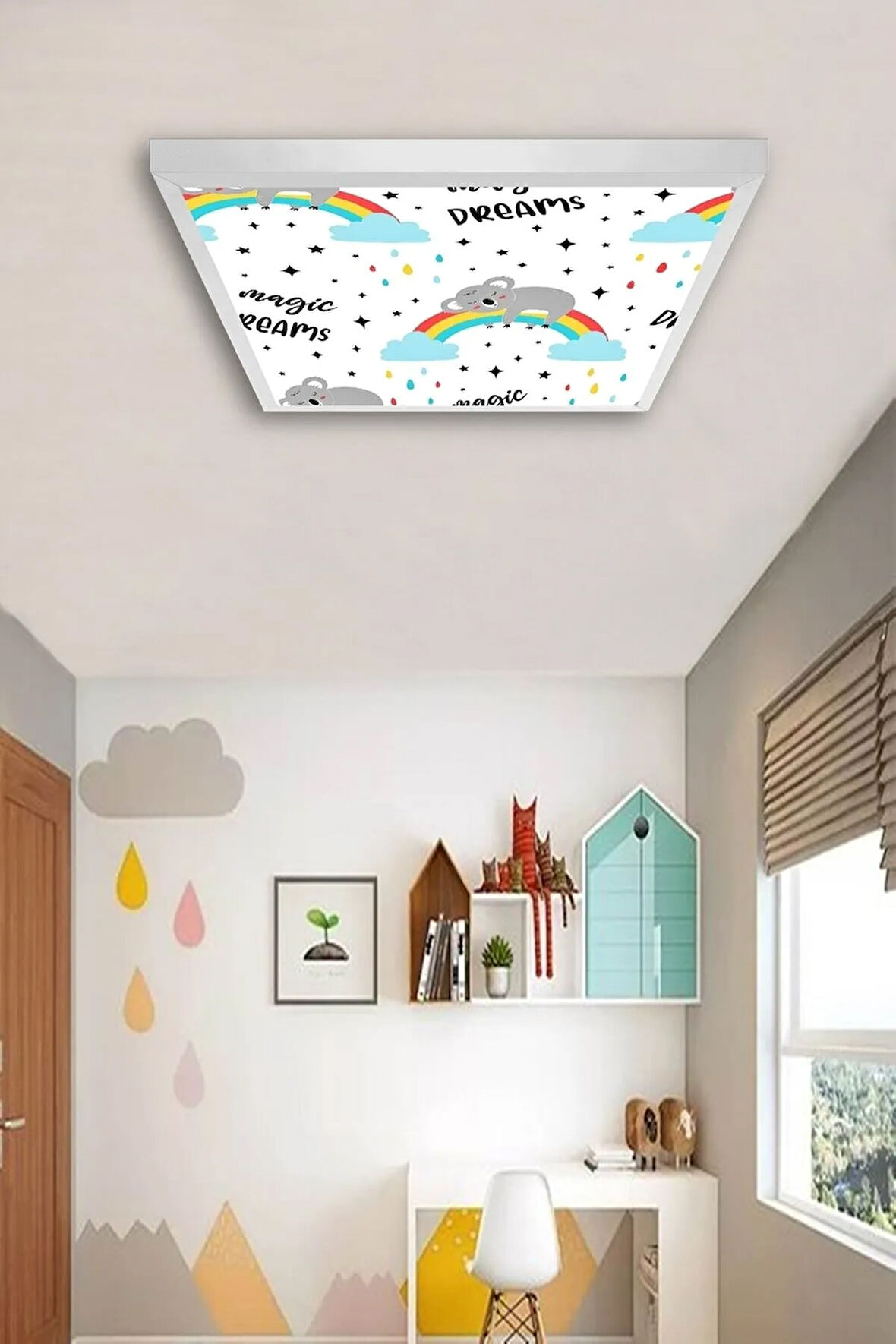 Magic Dreams-bebek Koola-bebek Odası Avize-60cmx60cm-54watt-led-çoçuk Odası Avize Modelleri-hd Tavan
