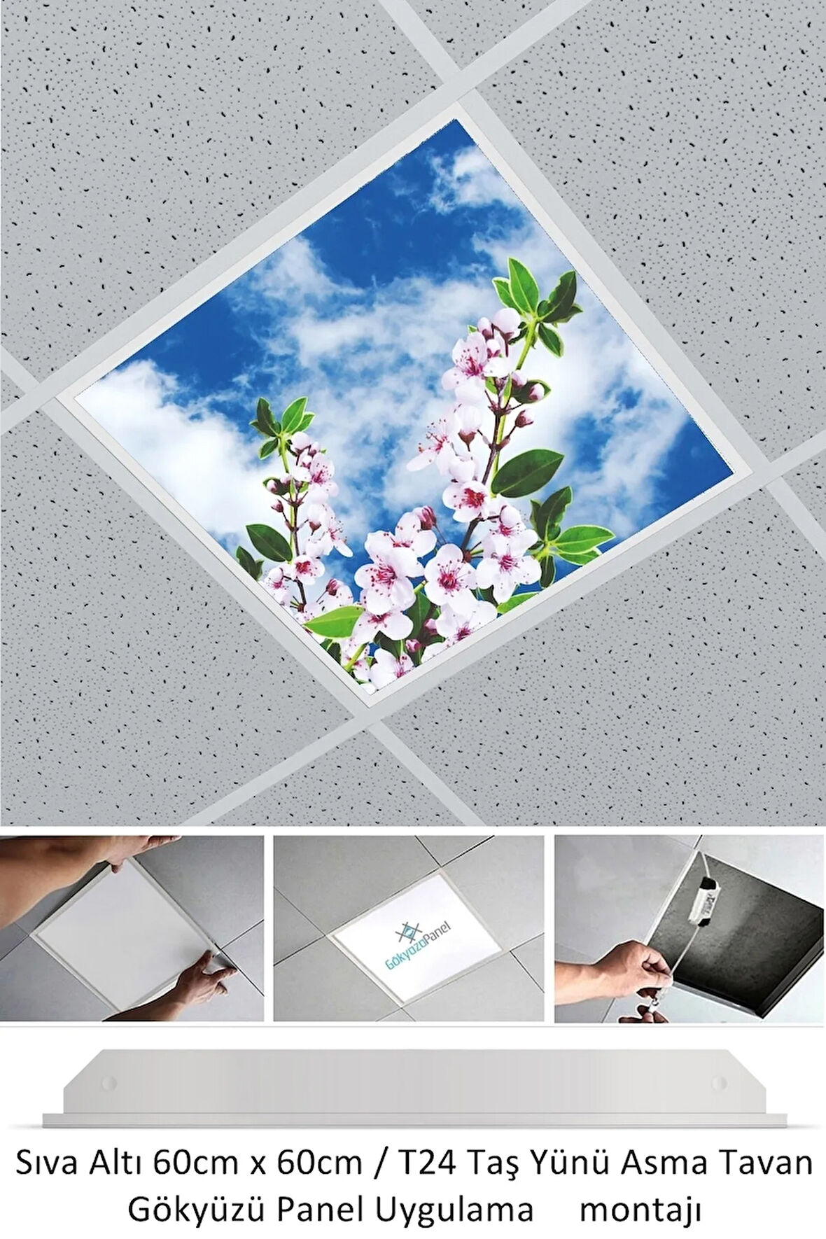 Asma Tavan Led-60cmx60cm-sıva Altı-54w-6500k-led Panel-led Armatür- 60x60 Taş Yünü Asma Tavan Ledli