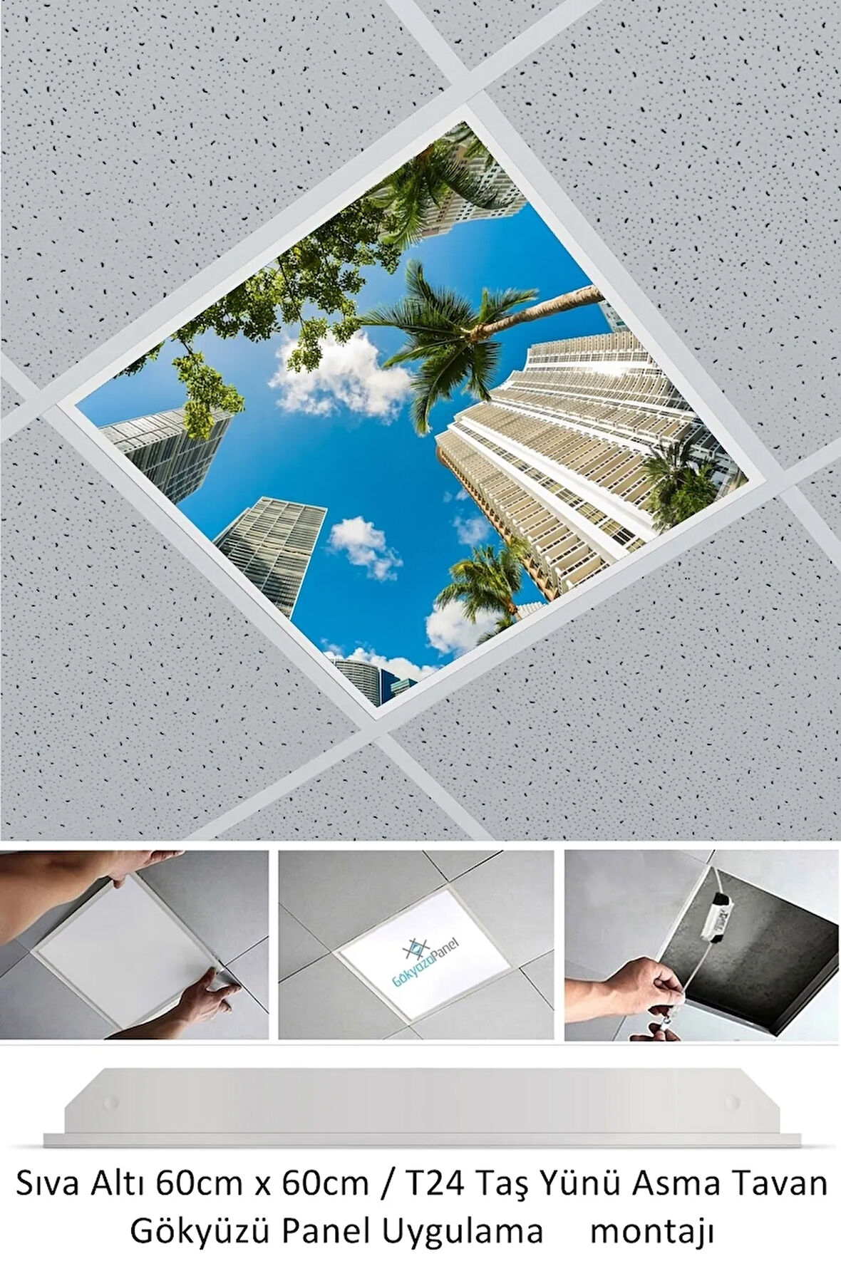 New-60cmx60cm-asma Tavan Led-sıva Altı-54watt-led Panel-led Armatür-60x60 Taş Yünü Asma Tavan Ledi