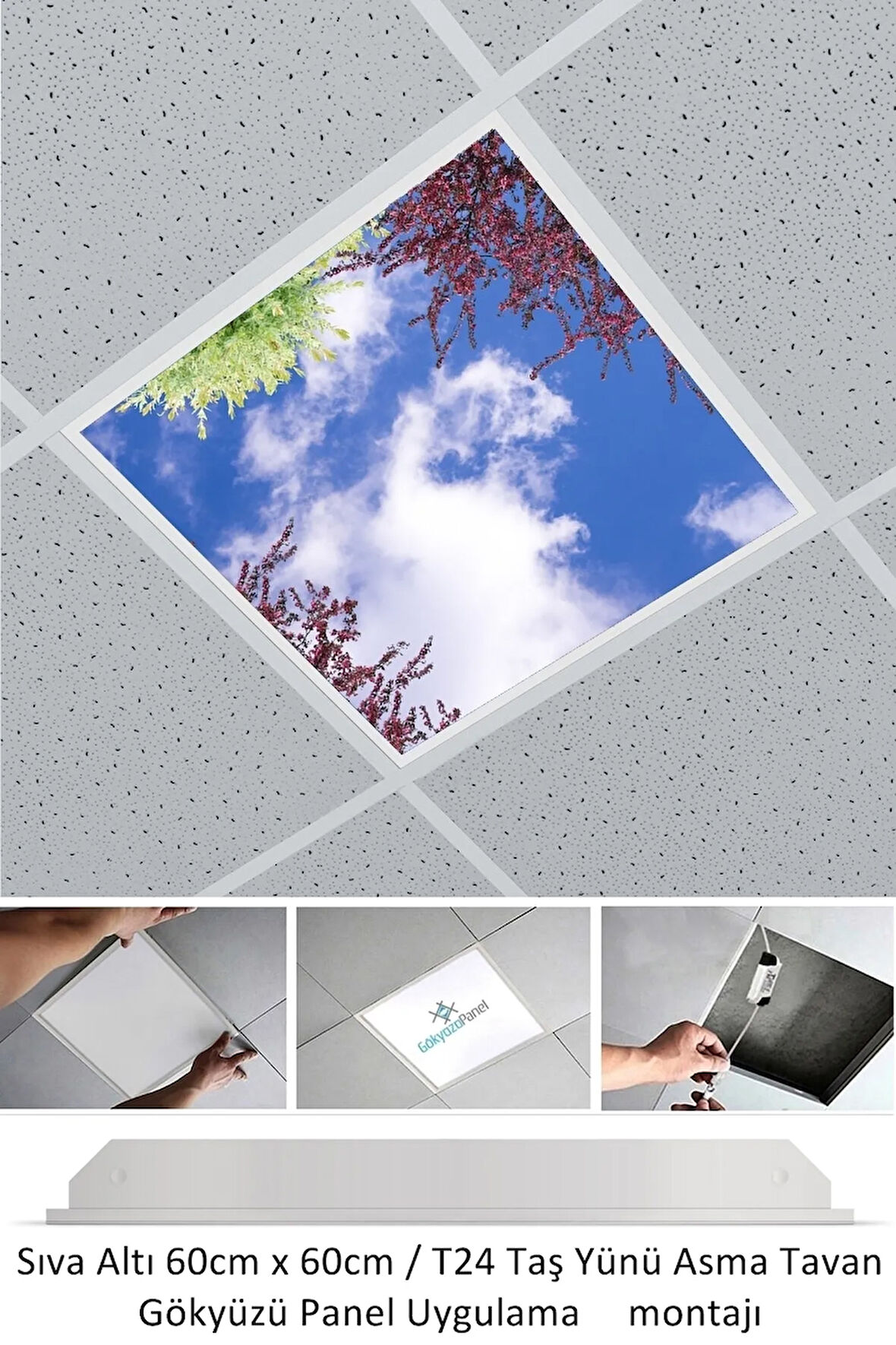 Asma Tavan Led-60cmx60cm-sıva Altı-54w-6500k-led Panel-led Armatür- 60x60 Taş Yünü Asma Tavan Ledi