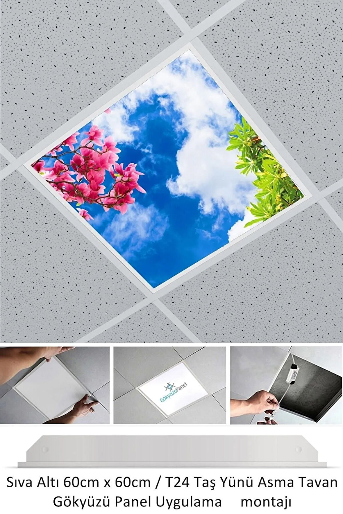 60cmx60cm-asma Tavan Led-sıva Altı-54w-beyaz-led Panel-led Armatür-60x60 Taş Yünü Asma Tavan Ledi