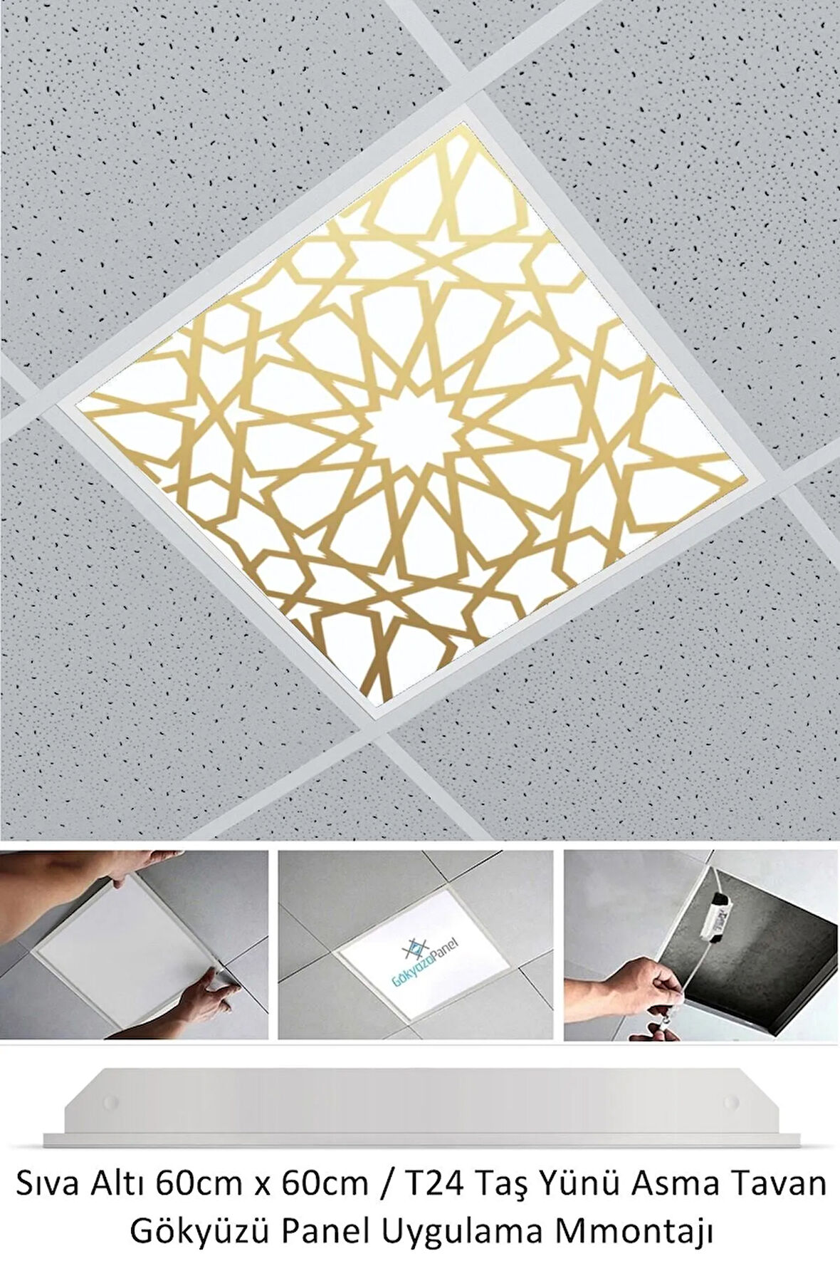 60cmx60cm Led Armatür-60x60 Taş Yünü Asma Tavan Ledi-54w-beyaz-led Panel-asma Tavan Led-sıva Altı-