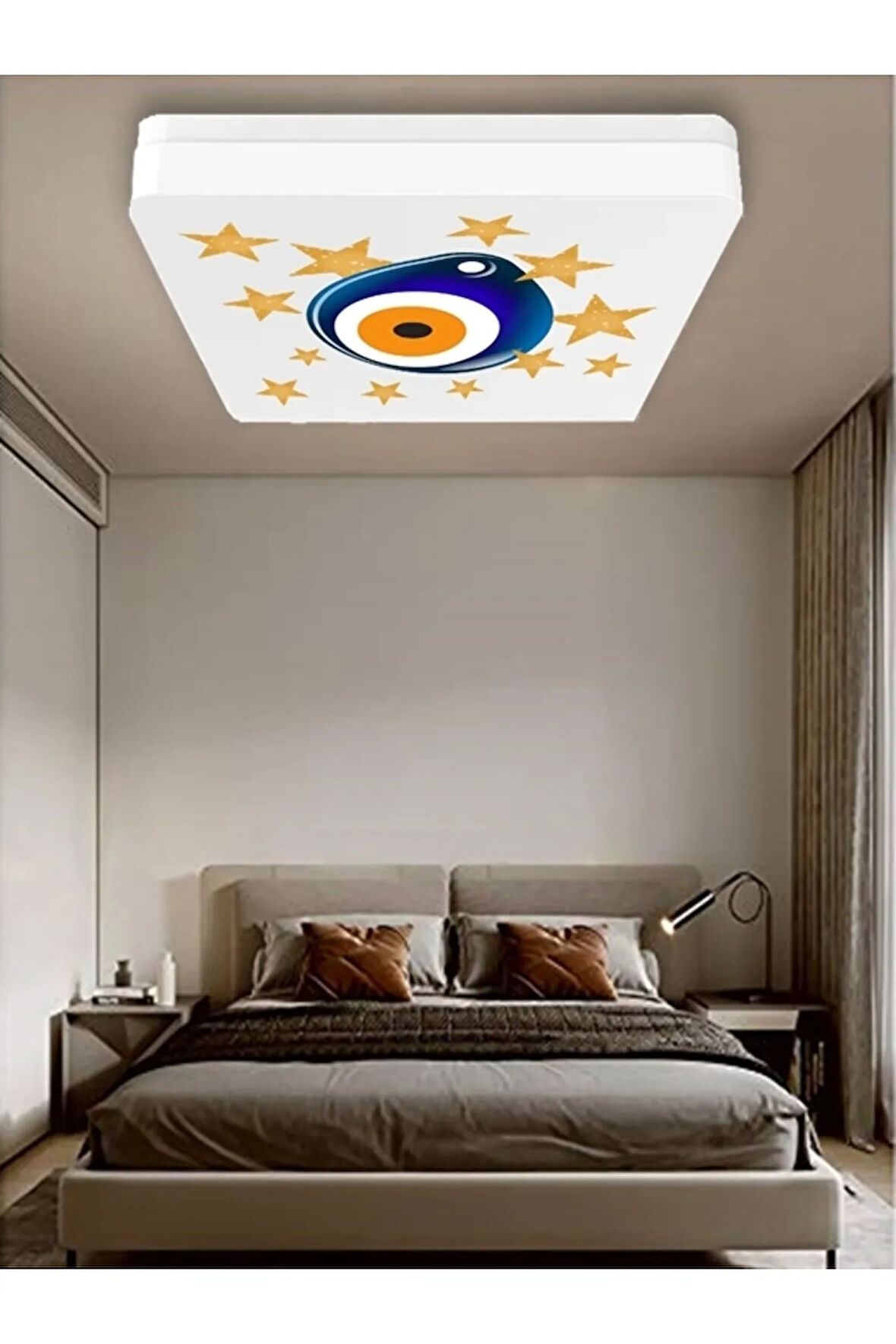 Lüks Yatak Odası Aydınlatma 25watt-30cm X 30cm Lüks Aydınlatma, Nazar Boncuğu, Yatak Avize Modelleri