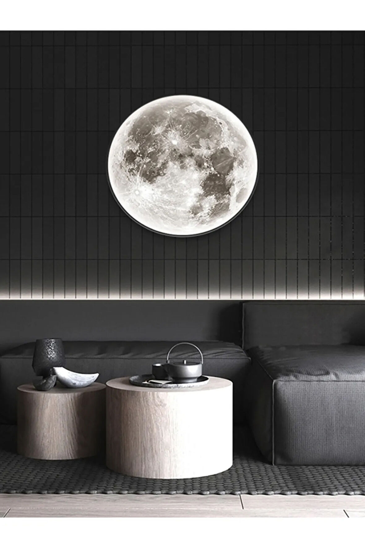 Trend Ürün Moon Led Aplik,30cm Çap, Led 25watt, Modern, Duvar Aplik, Yatak Odası Aplik,duvar Lambası