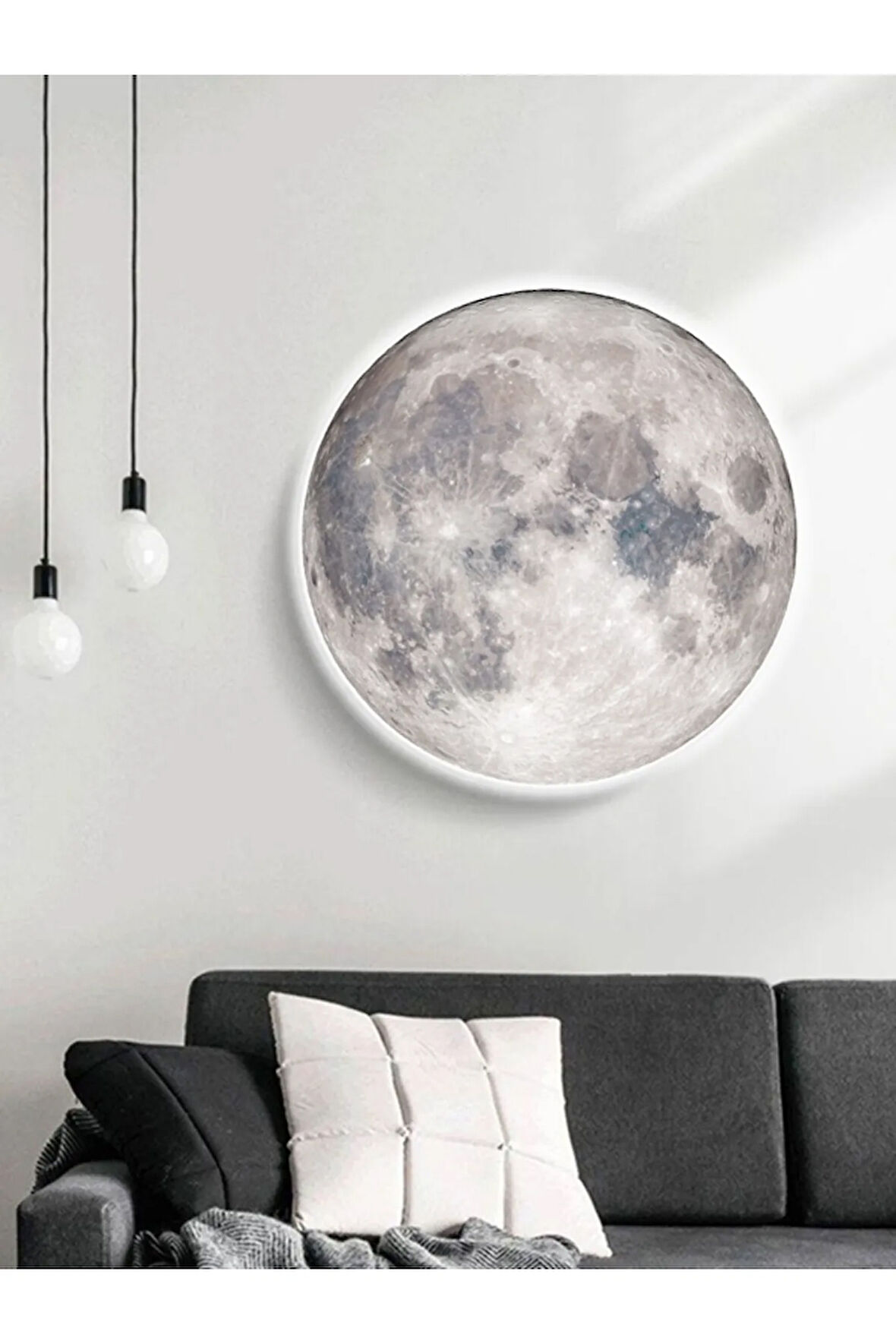 Yeni-trend Ürün Moon Led Aplik,30cm, Ay Led Avize Led Aplik Trend Ürün Uv Baskı
