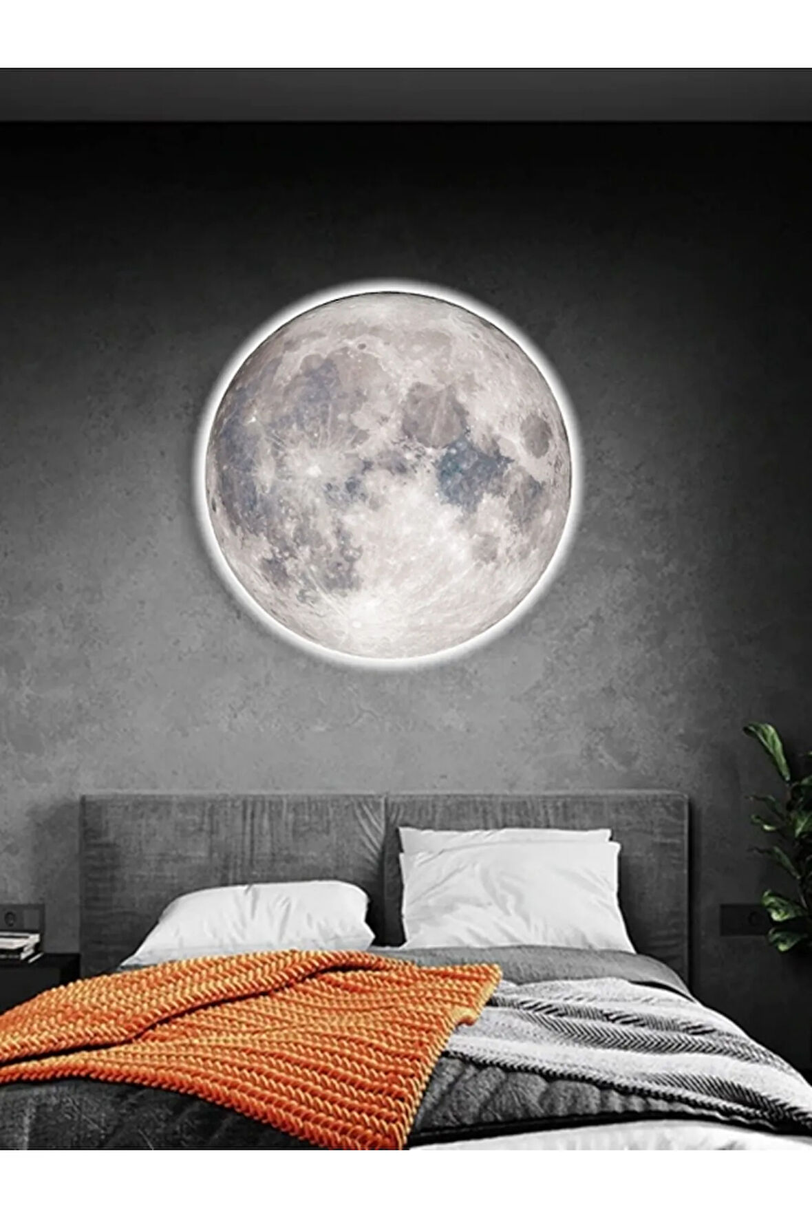 Yatak Odası Aplik Moon Led Aplik 30cm Çap Led 25watt Ay Aplik Ve Avize