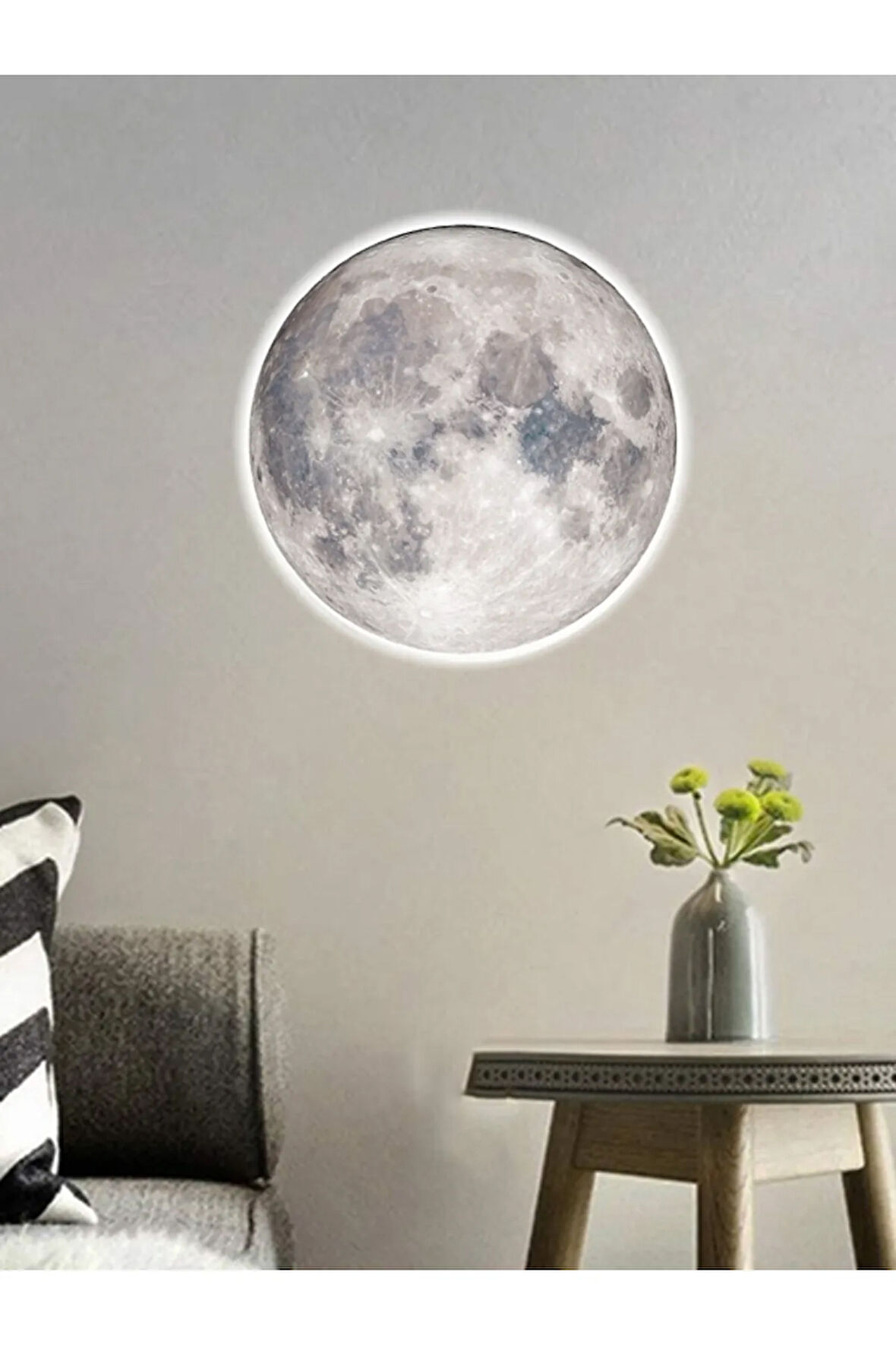 Salon Aplik-moon Led Aplik,30cm Çap, Led 25watt Modern Duvar Aplik Yatak Odası Aplik Duvar Lambası