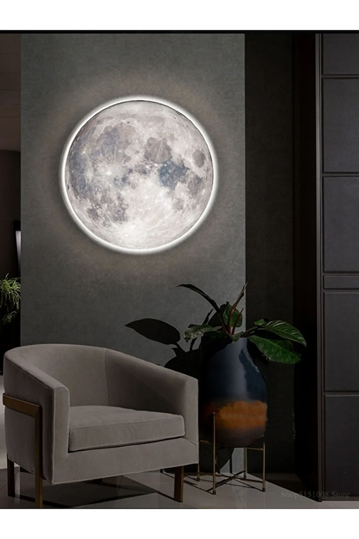 Modern Aplik-moon Led 30 Cm Çap 25watt, Ay Led Aplik, Avize Kolay Montaj Yuvarlak Ay