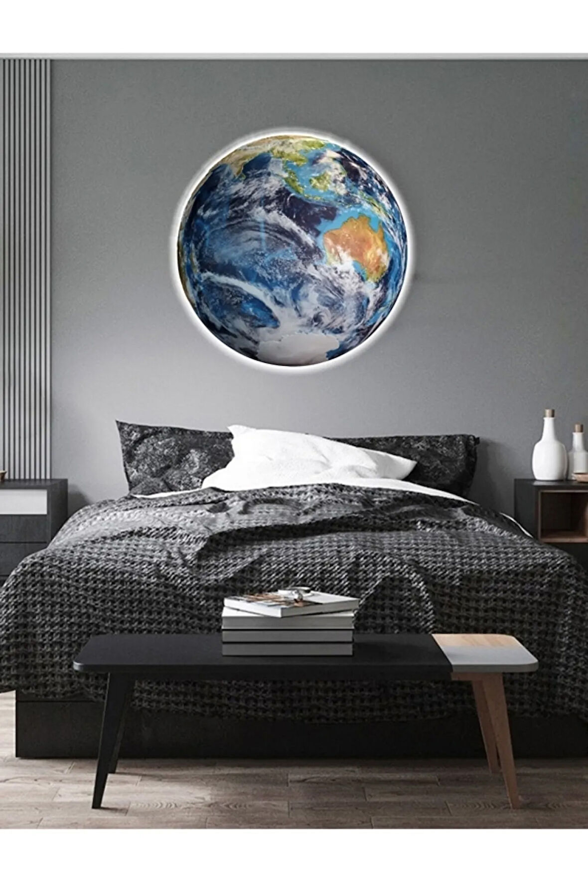 World Model,led Aplik, 30cm Çap,led 25watt, Modern,duvar Aplik, Yatak Odası Aplik,yatak Başı Aplik,