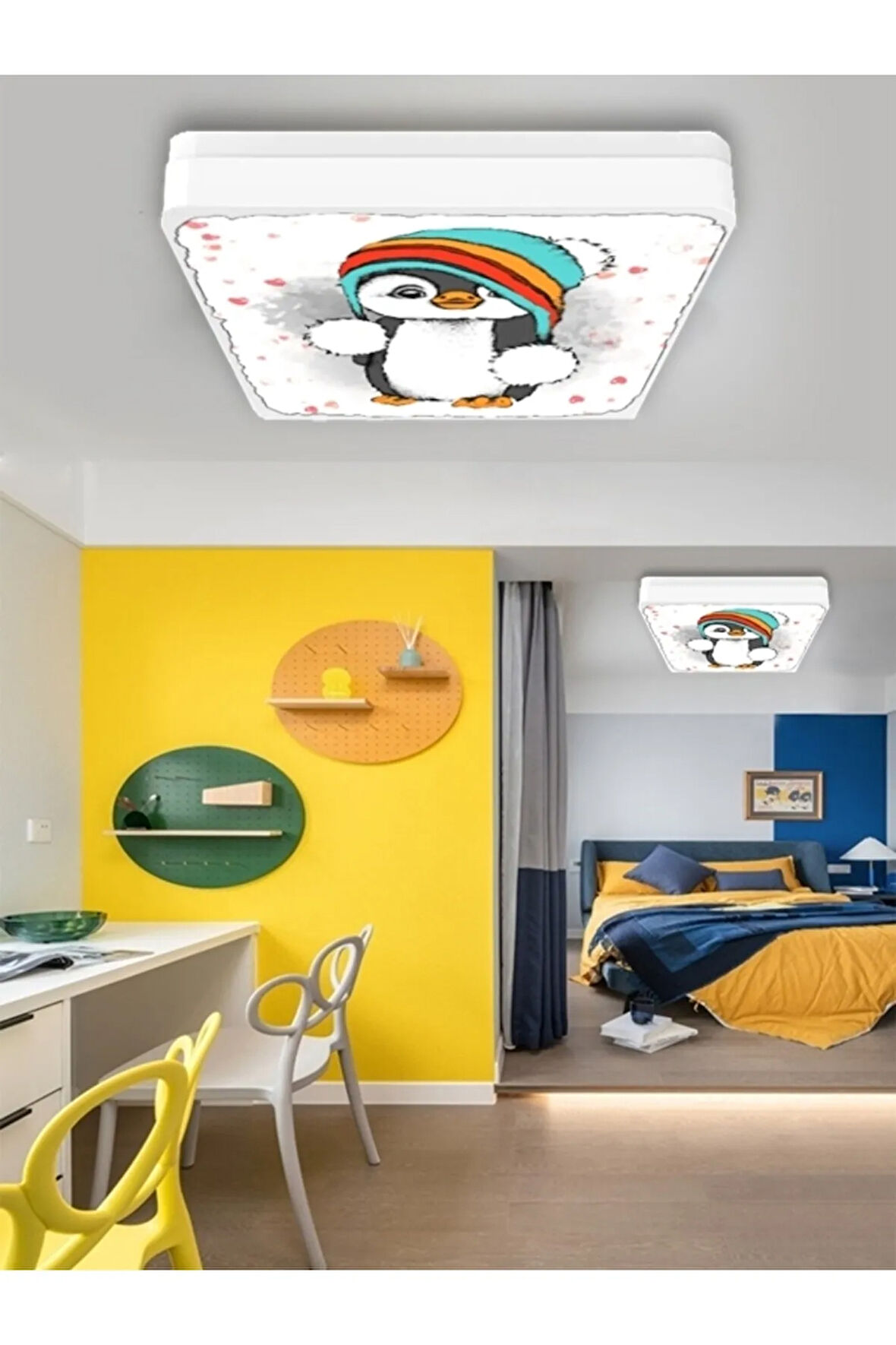 Sevimli Penguen Avize-led Avize-25watt-30cm X 30cm,çocuk Odası Avize, Avize Modelleri,led Avize
