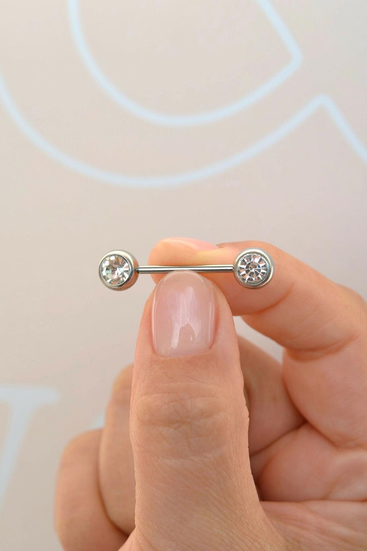 Tektaş Model Nipple Piercing Meme Ucu Piercingi Gümüş Renkli