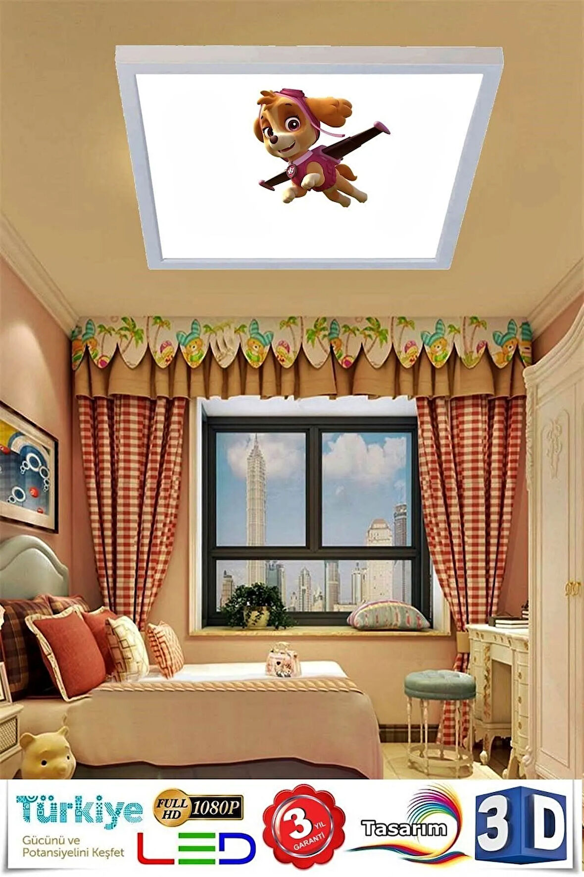 Çocuk Odası 60watt, Beyaz Işık Led Avize , 60cmx60cm Kolay Montaj Aydınlatma