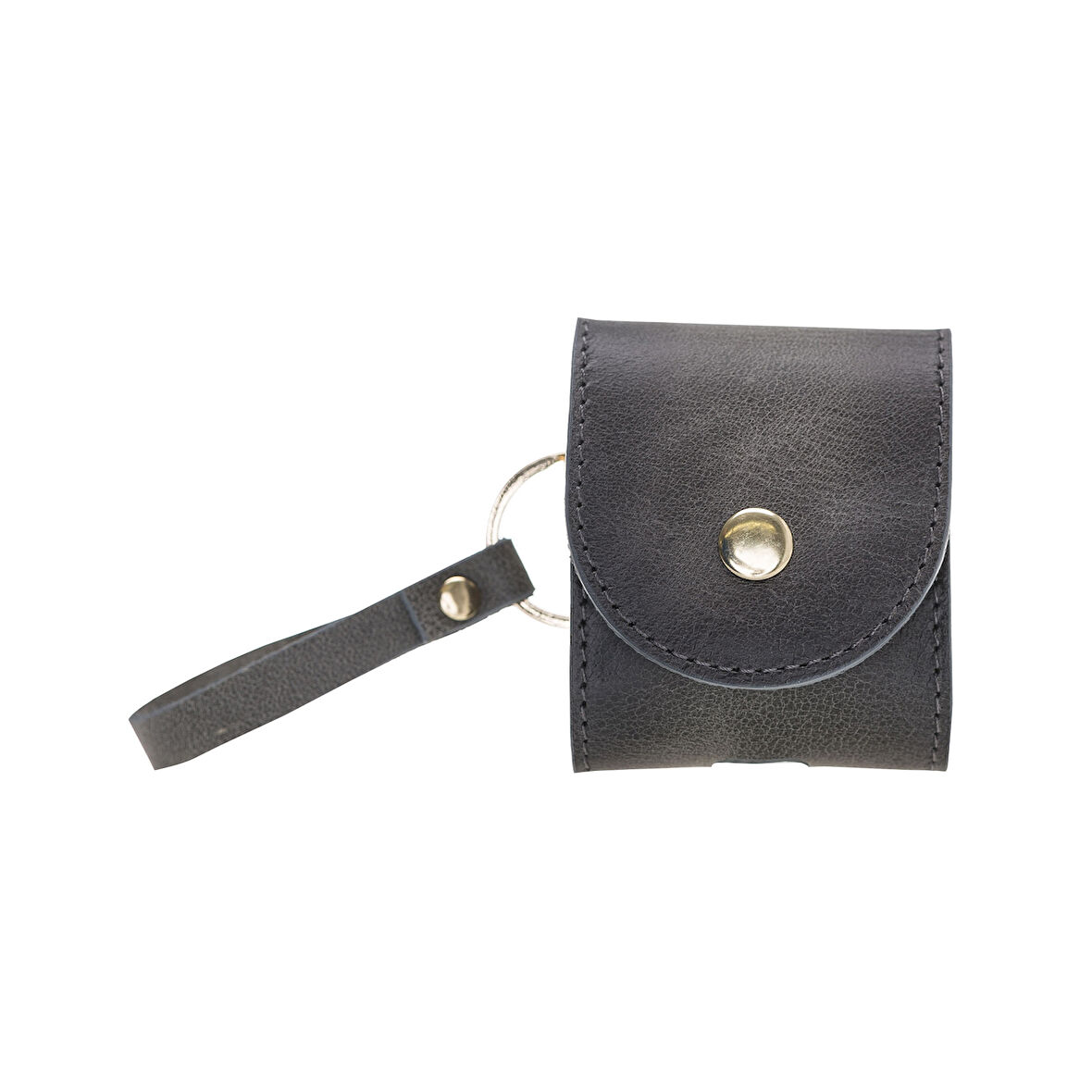 Apple AirPods 2.nesil Uyumlu Deri Kılıf Mai Snap TN18 Gri