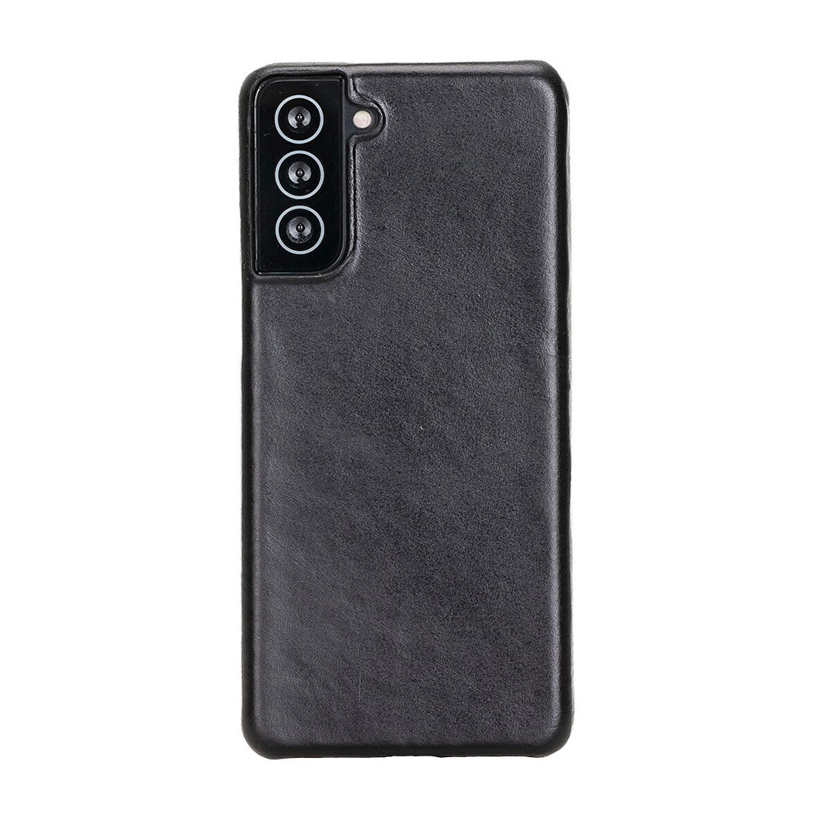 Samsung Galaxy S21 Plus Uyumlu Deri Arka Kapak UJ RST1 Siyah